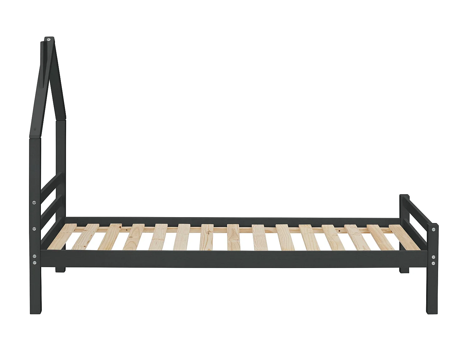 Alpi|Lit cabane en bois gris 90x200