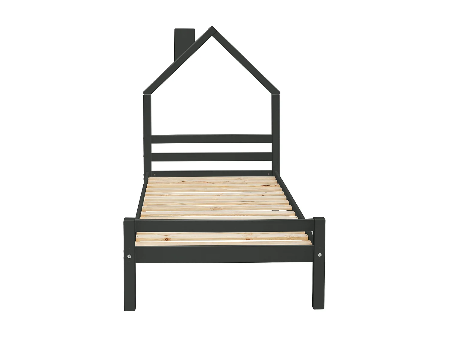 Alpi|Lit cabane en bois gris 90x200