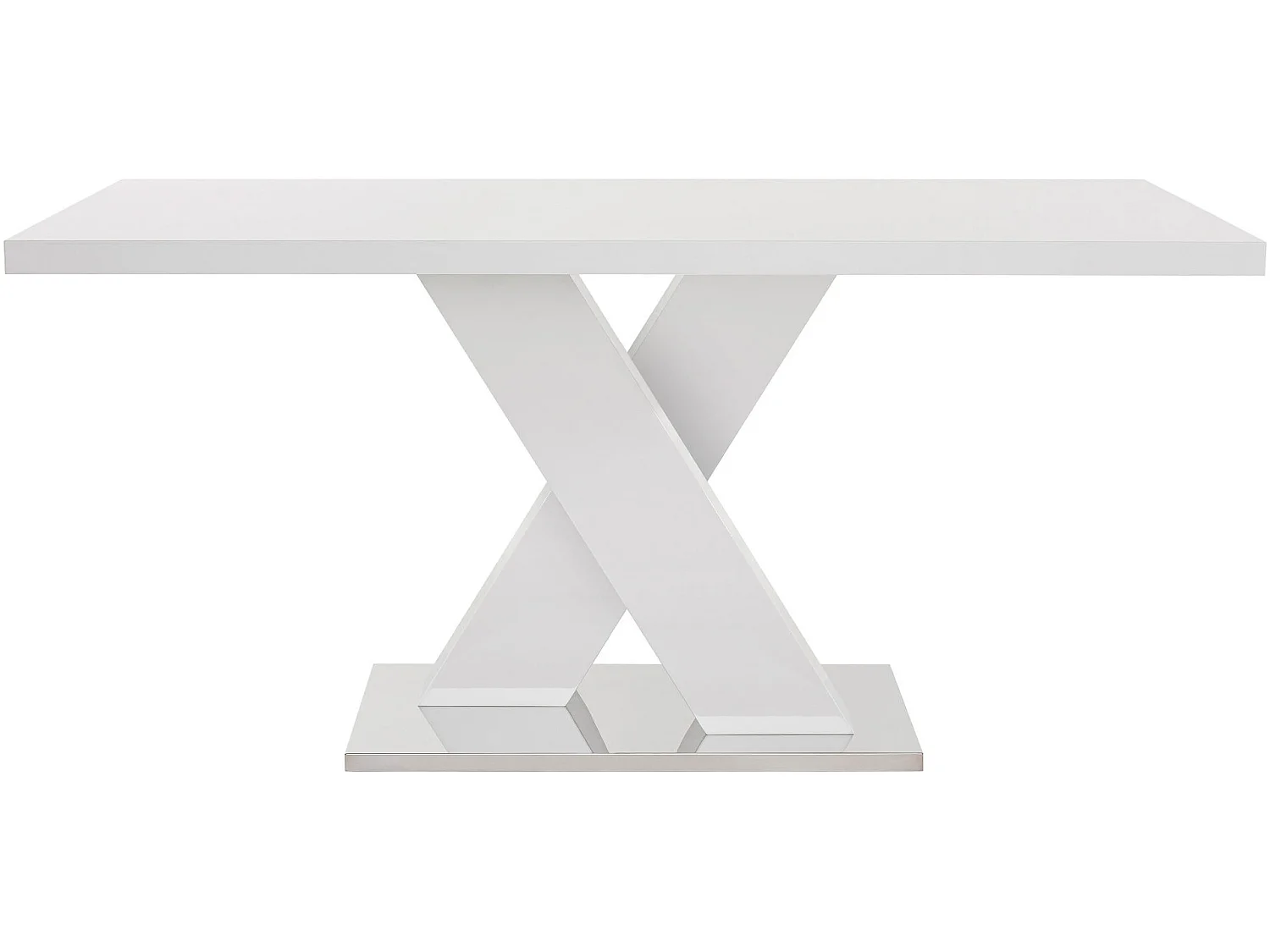 Ali|Table à manger en mélaminé blanc 8 personnes L160