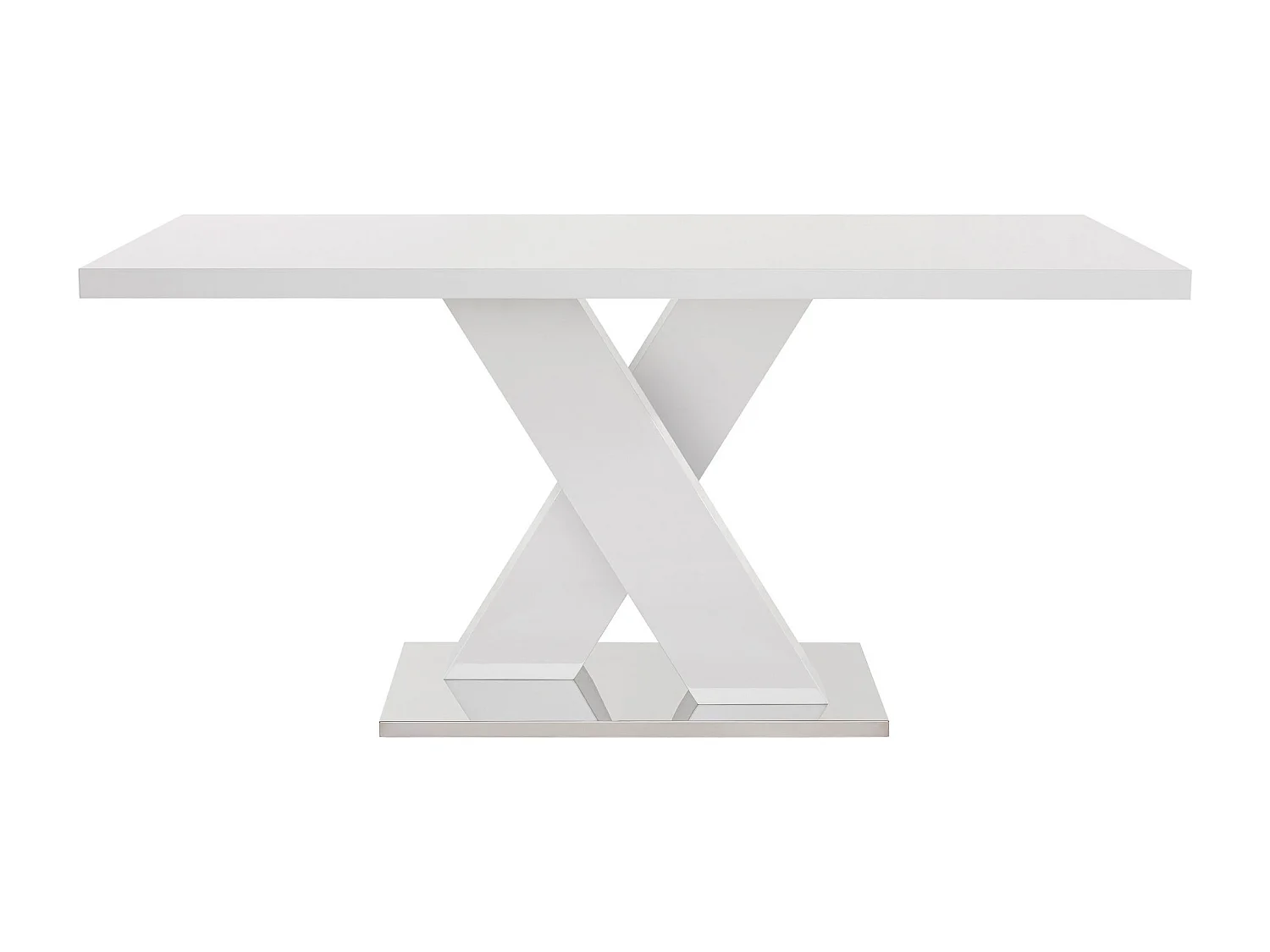 Ali|Table à manger en mélaminé blanc 8 personnes L160
