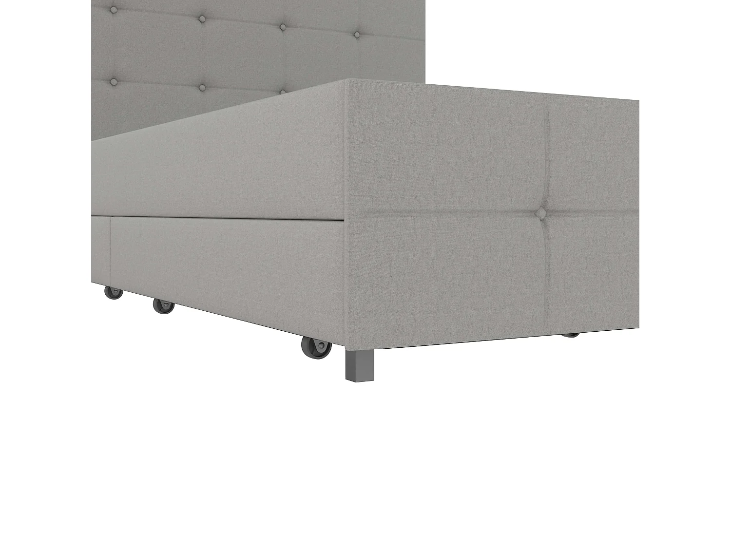 Rose|Lit 140x200 cm avec 4 tiroirs en tissu Gris clair