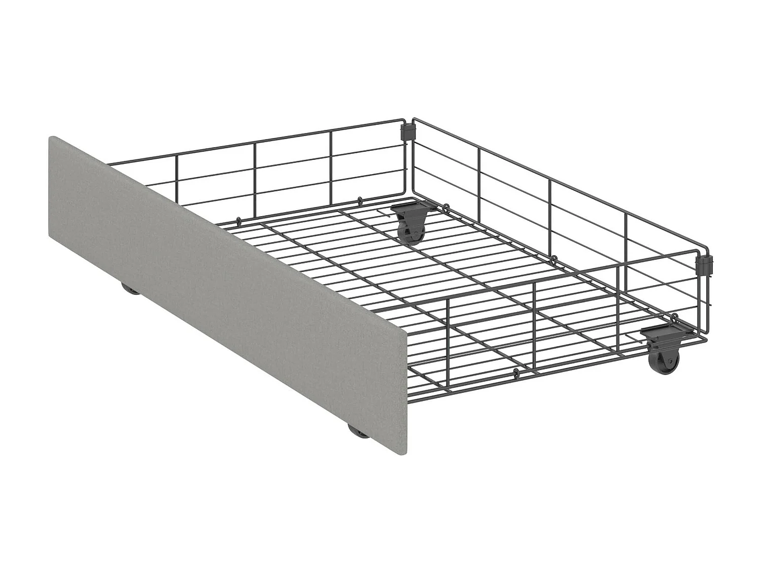 Rose|Lit 140x200 cm avec 4 tiroirs en tissu Gris clair