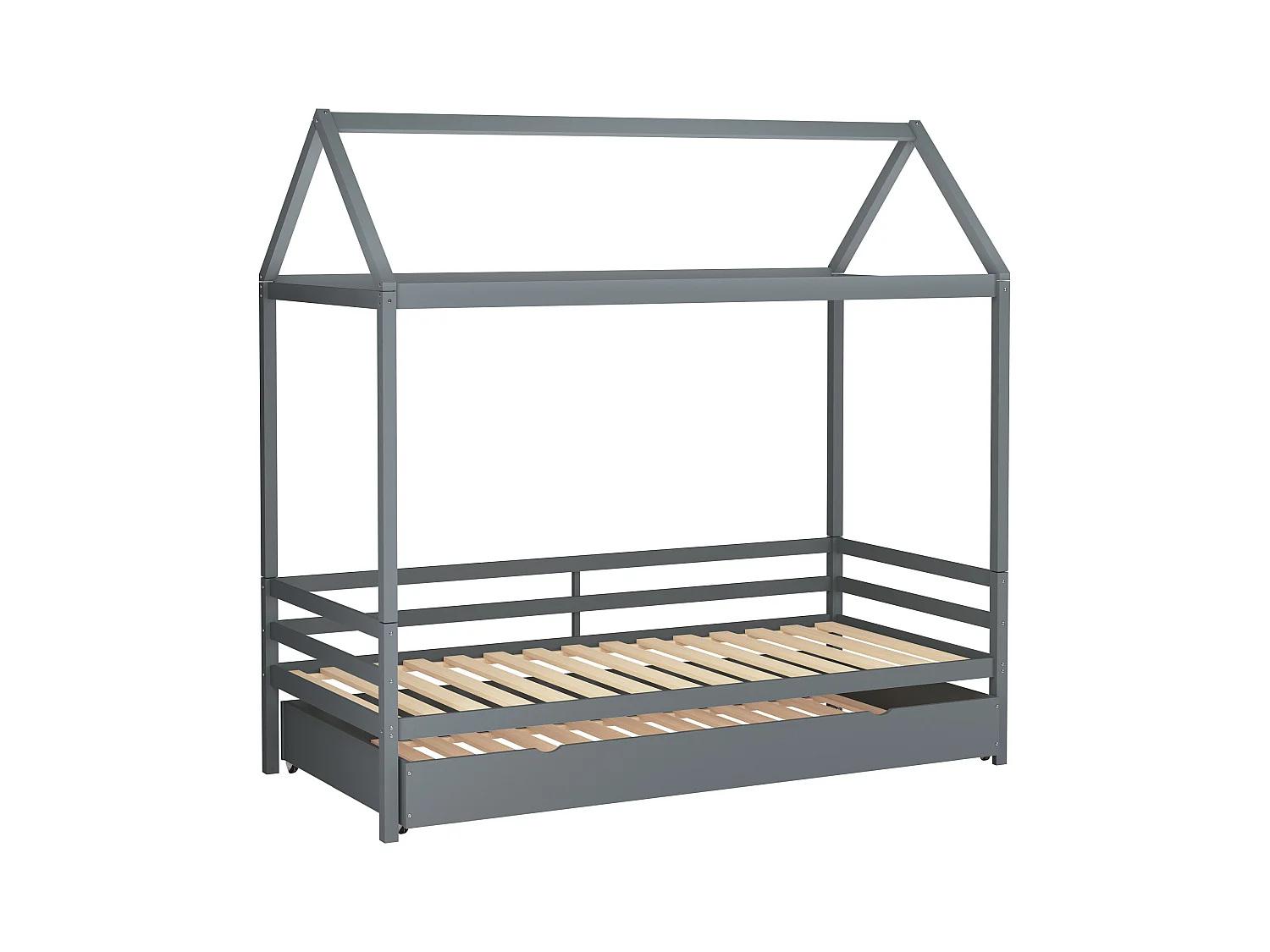 Alpi|Lit de jour avec baldaquin en bois gris 90x200