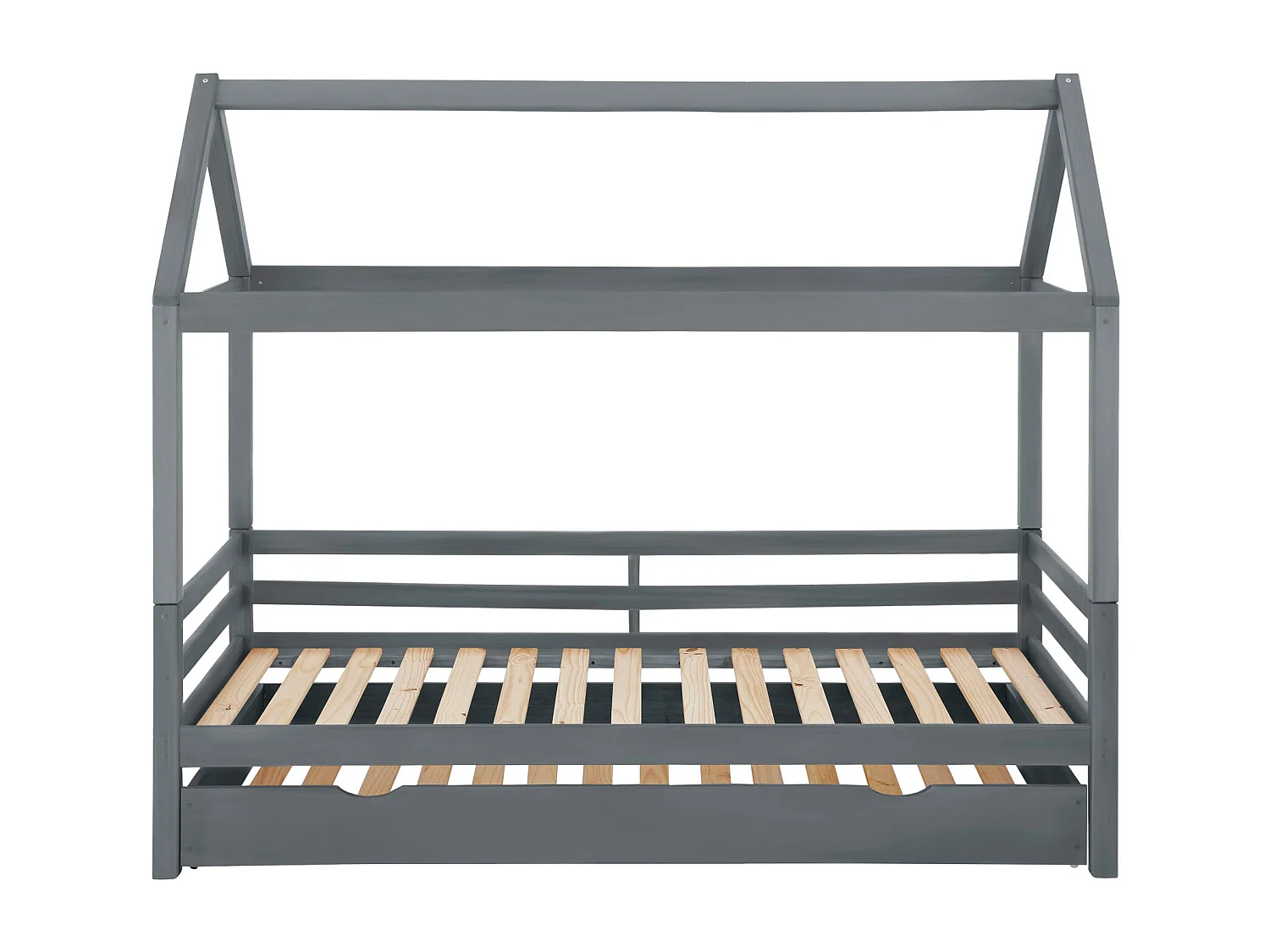 Alpi|Lit de jour avec baldaquin en bois gris 90x200