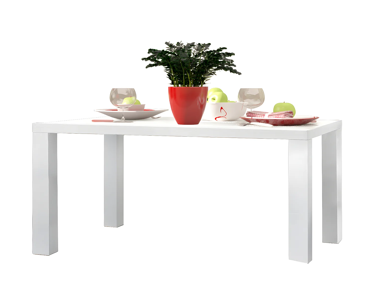 Sky | Table de salle à manger 160x90 cm en MDF blanc