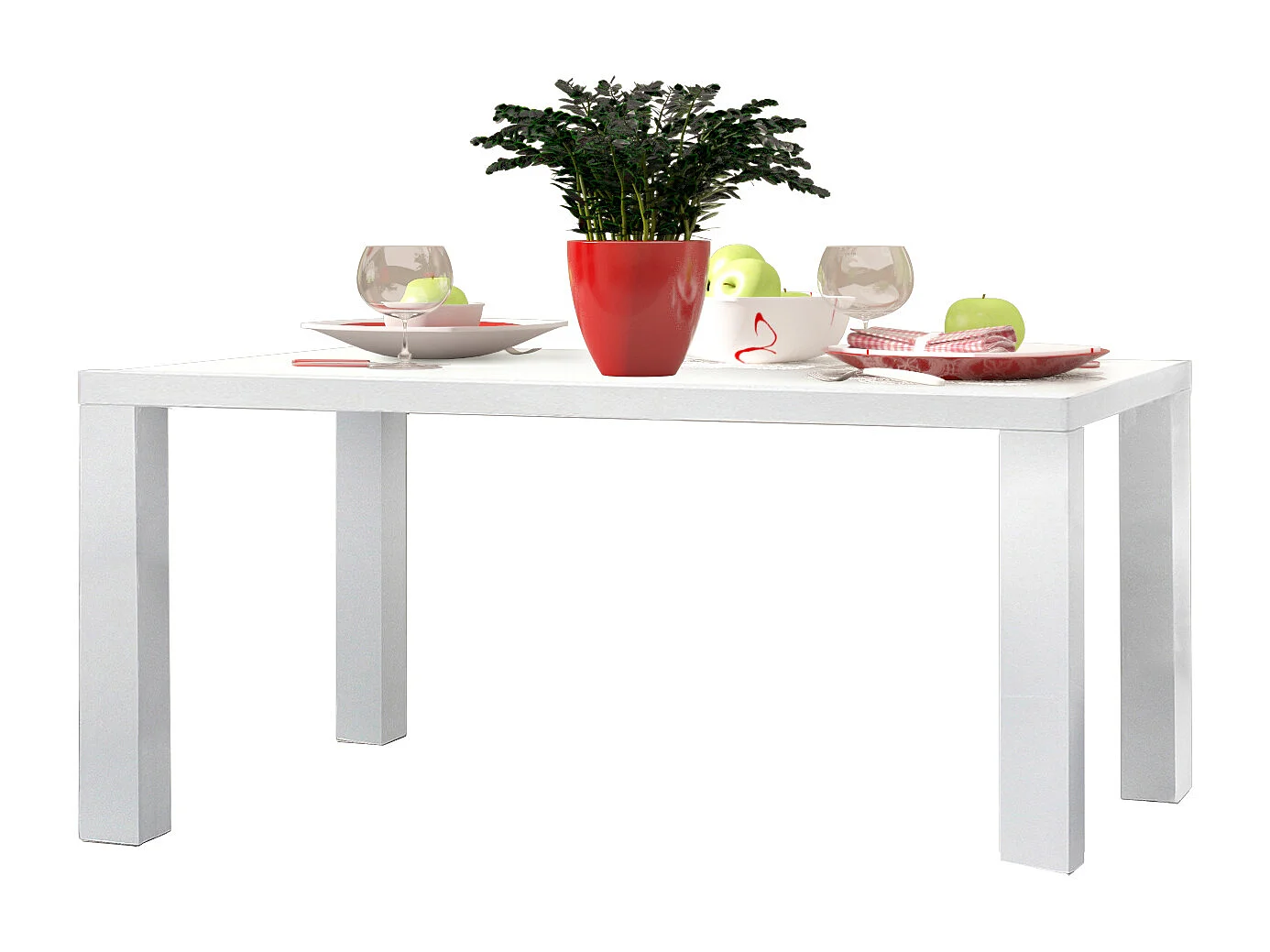 Sky | Table de salle à manger 160x90 cm en MDF blanc