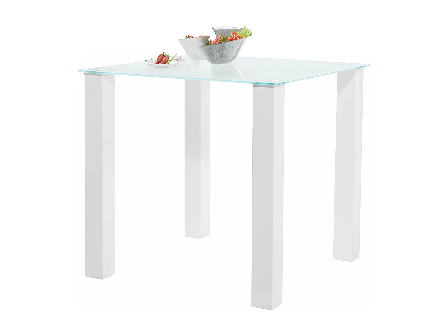 Norma | Table à manger en verre blanc 4 personnes L80