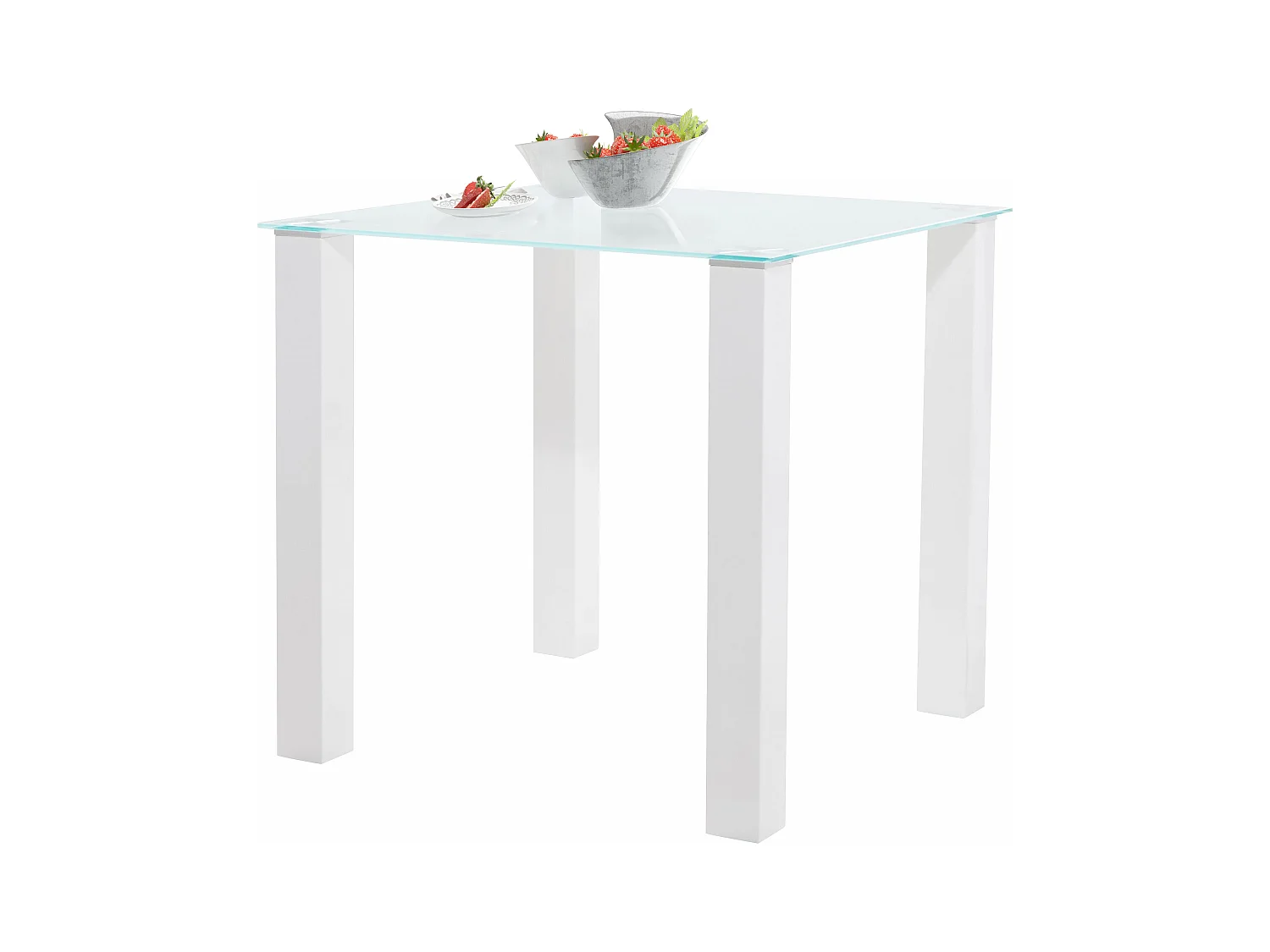 Norma | Table à manger en verre blanc 4 personnes L80