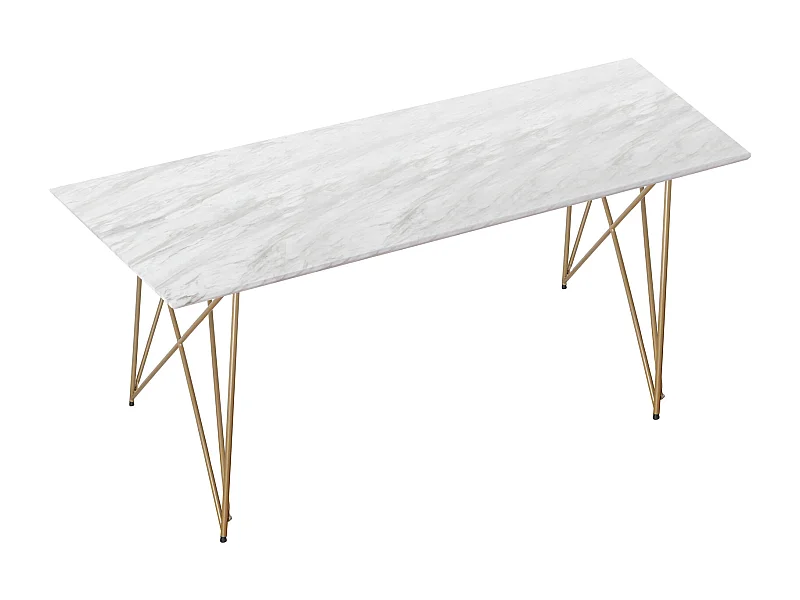 Asama eettafel 200x100 marmer goud