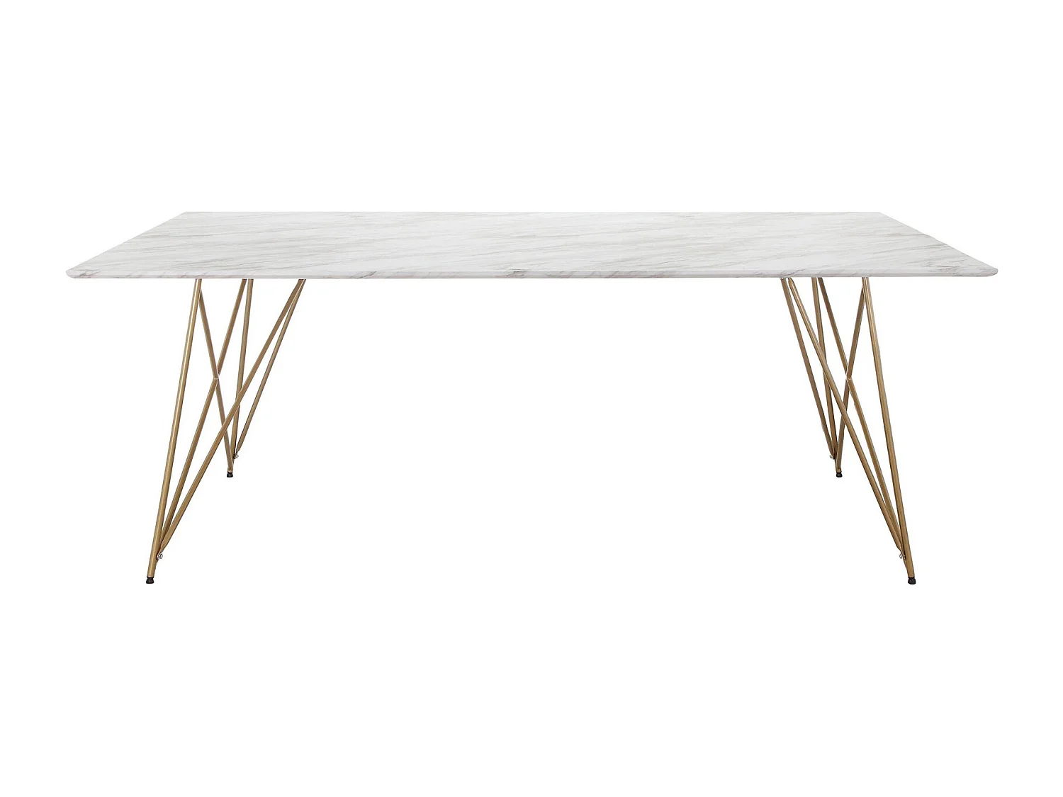 Asama|Table à manger en effet marbre doré 8 personnes L200
