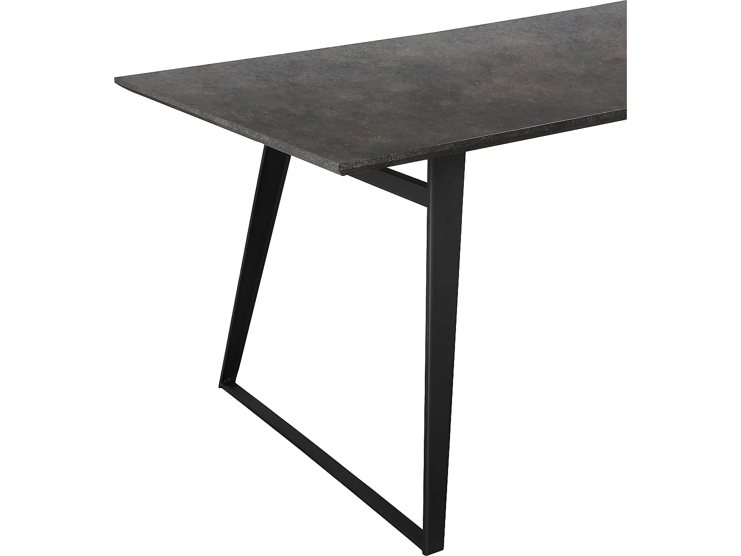 Fuji|Table à manger 200x100 cm Marron Gris Noir