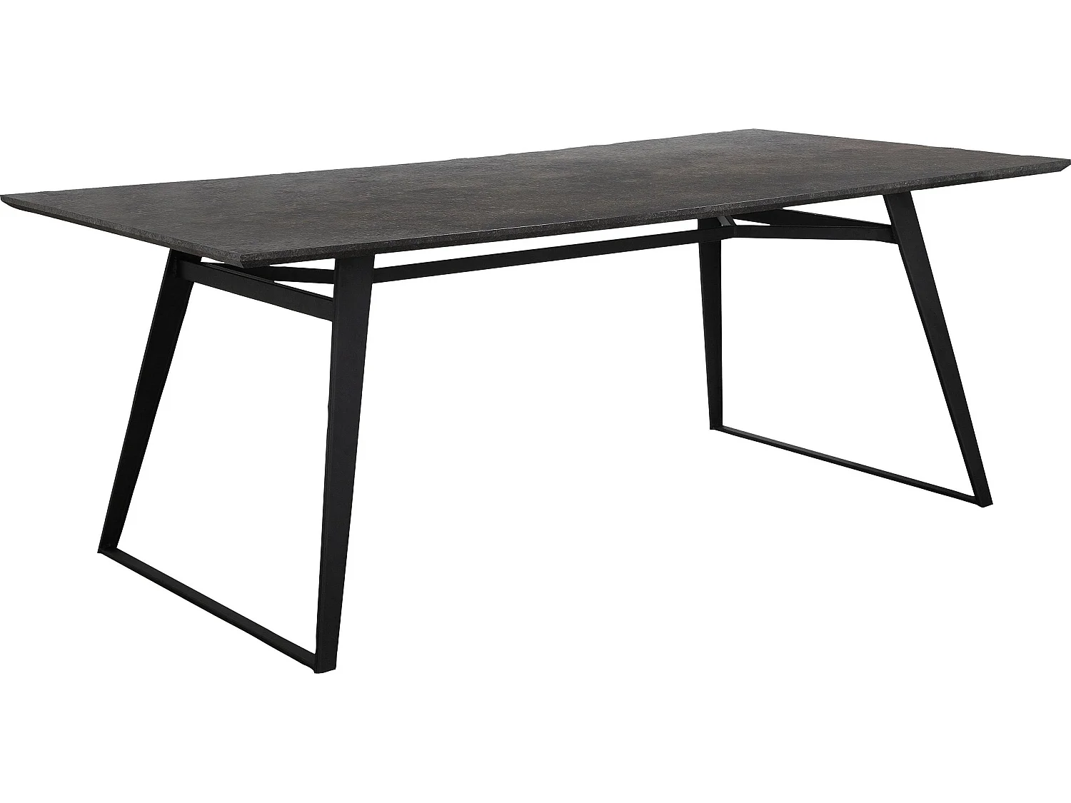 Fuji|Table à manger 200x100 cm Marron Gris Noir