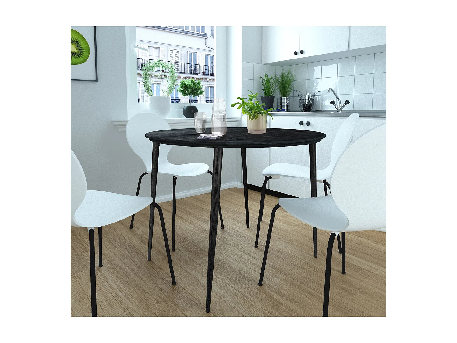 Mesa Monza Ø100 Negro Negro