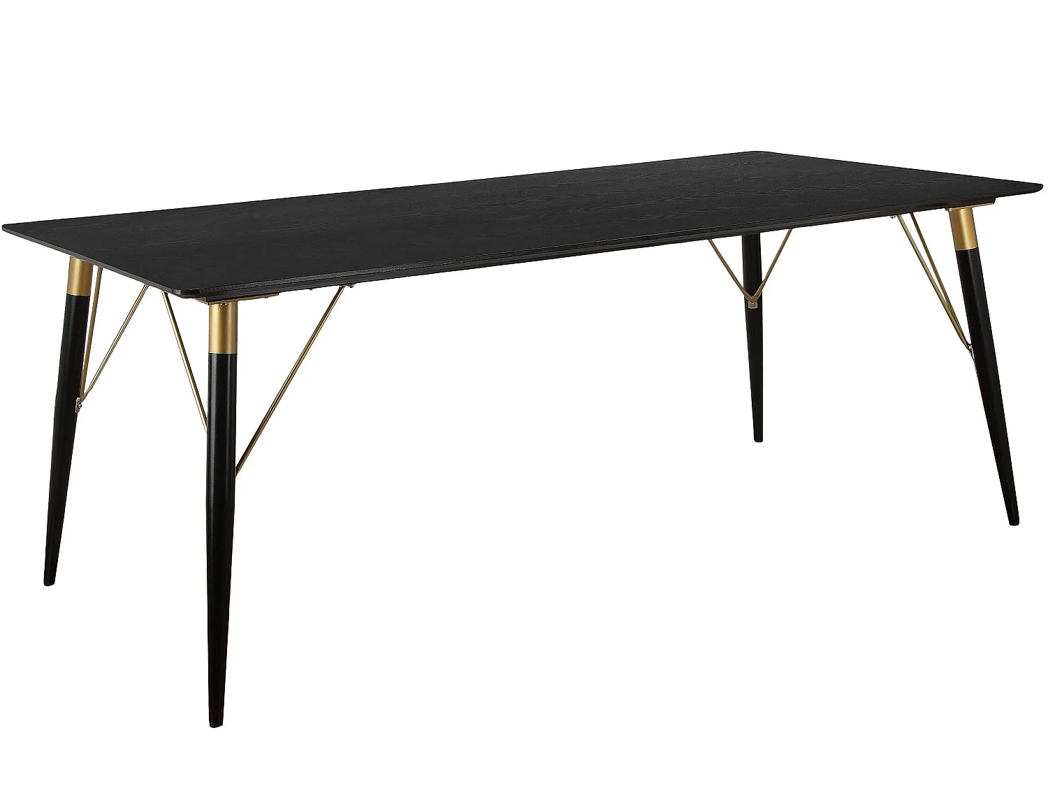 Eettafel 200x100 cm Zwart Goud