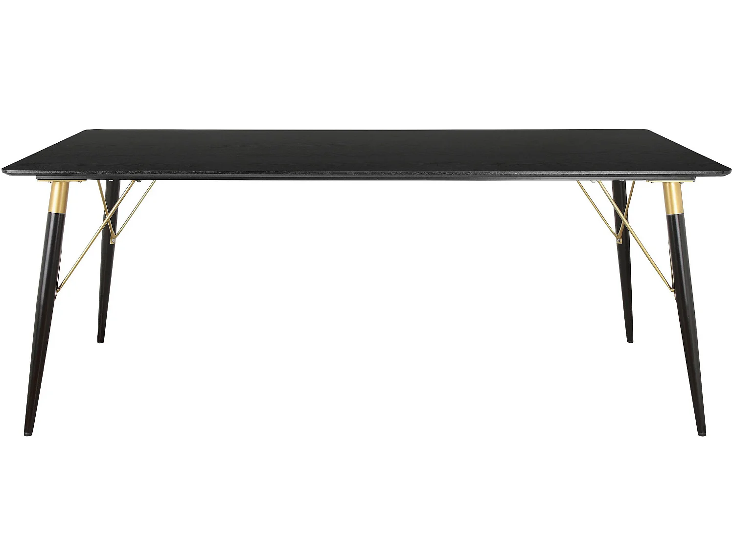 Eettafel 200x100 cm Zwart Goud