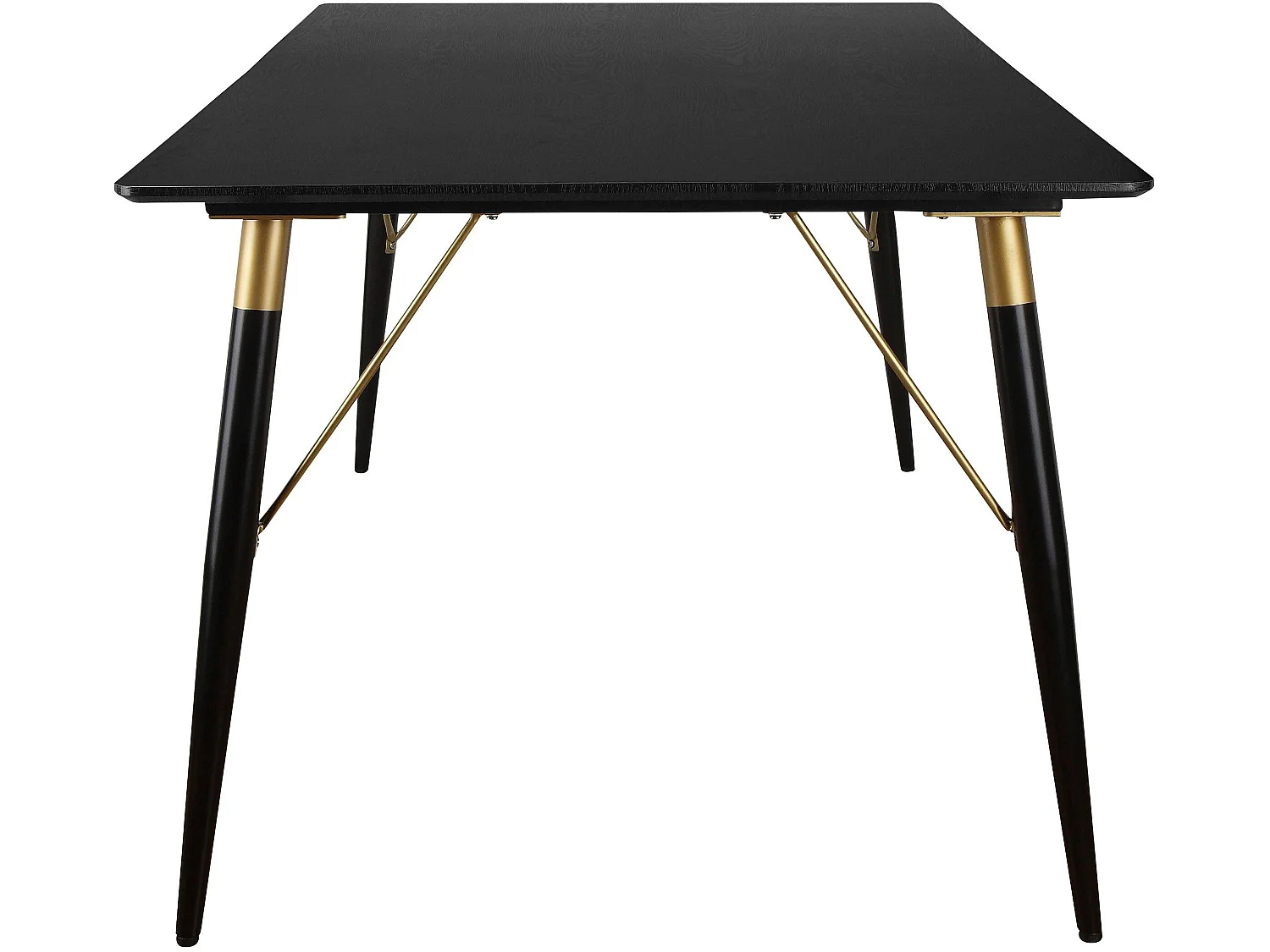 Eettafel 200x100 cm Zwart Goud