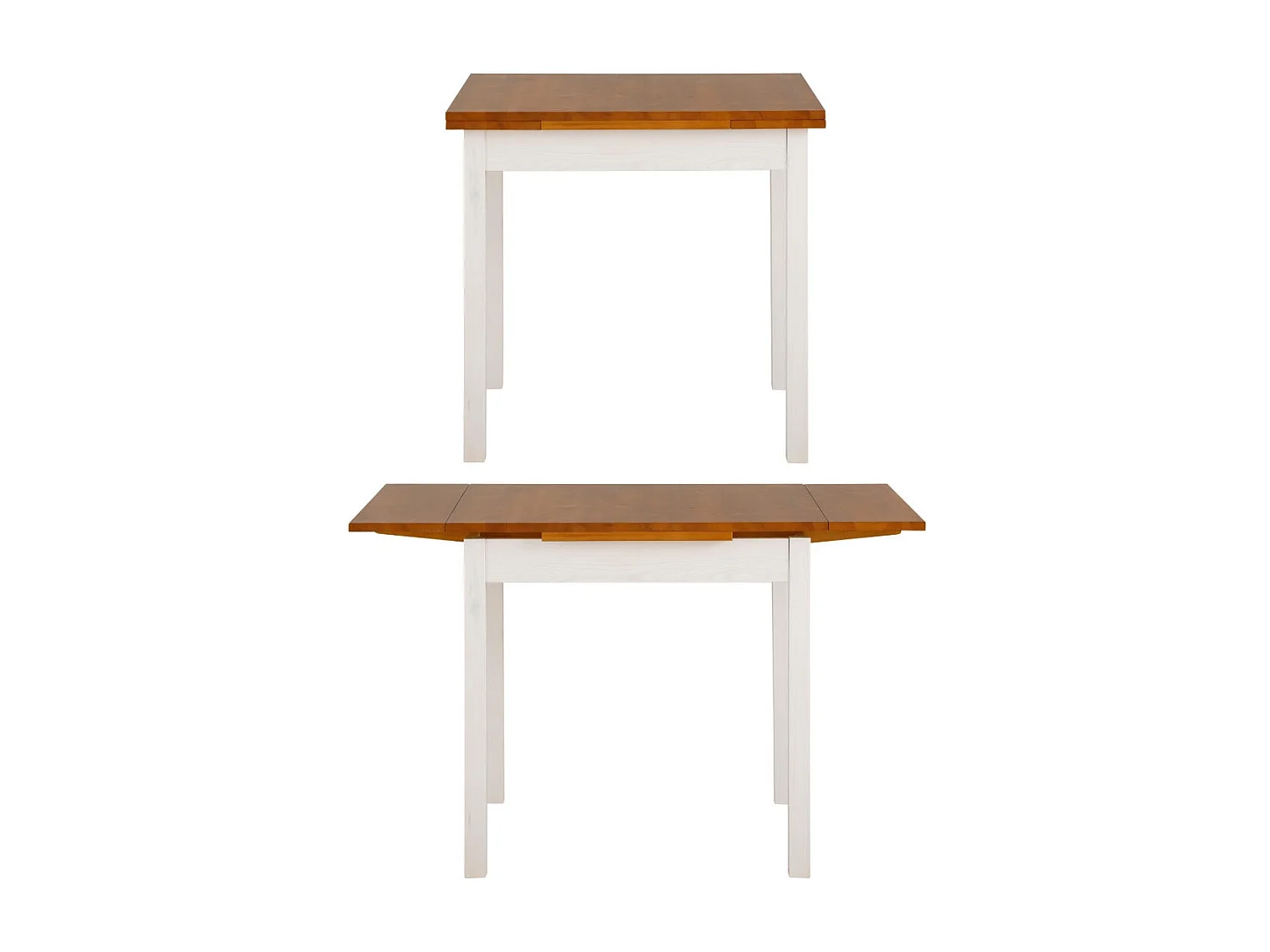 Maike|Table à manger en pin marron blanc 4 personnes L80