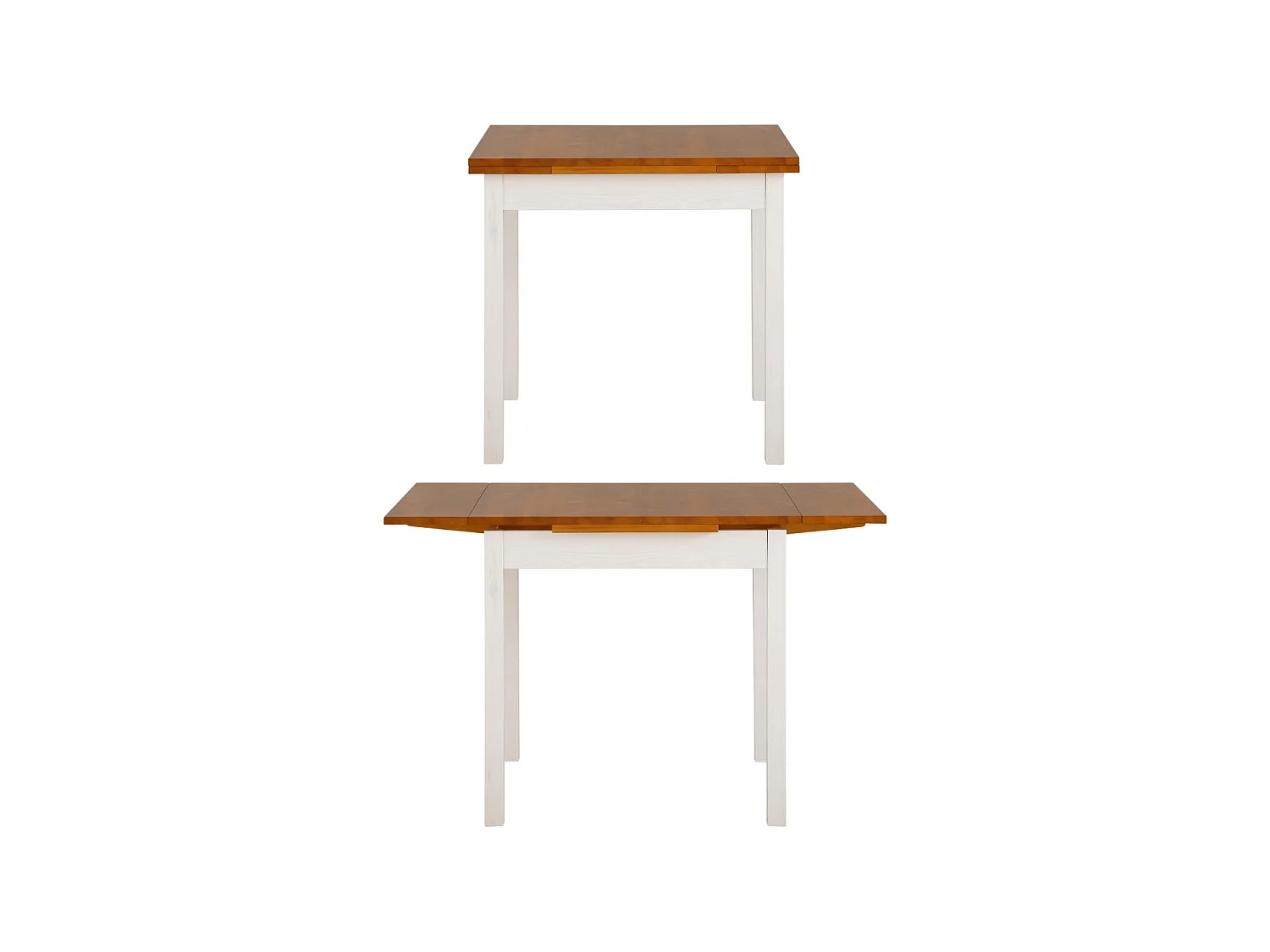 Maike|Table à manger en pin marron blanc 4 personnes L80