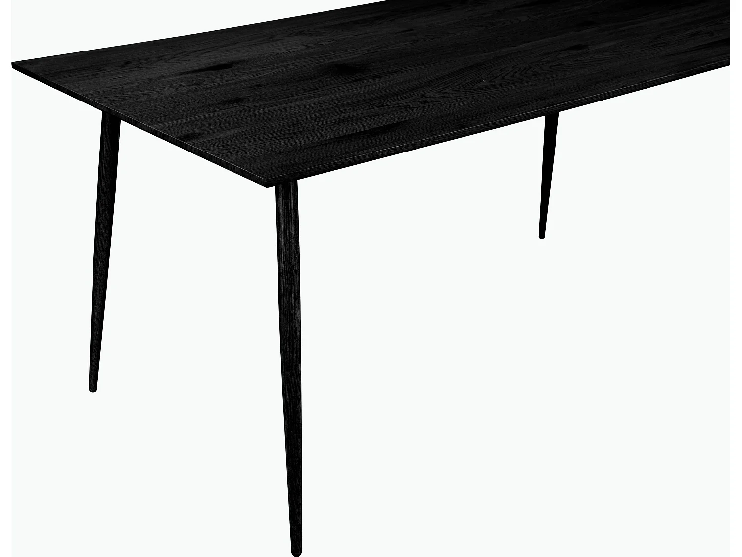 Monza|Table à manger en effet bois noir 8 personnes L160