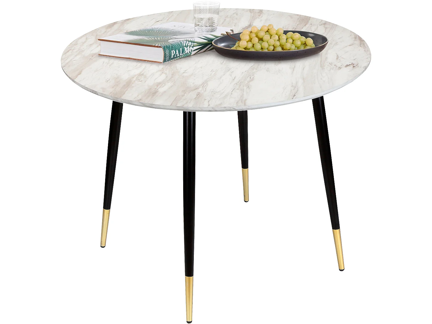 Mesa Monza Ã˜100 Mármol Negro Oro