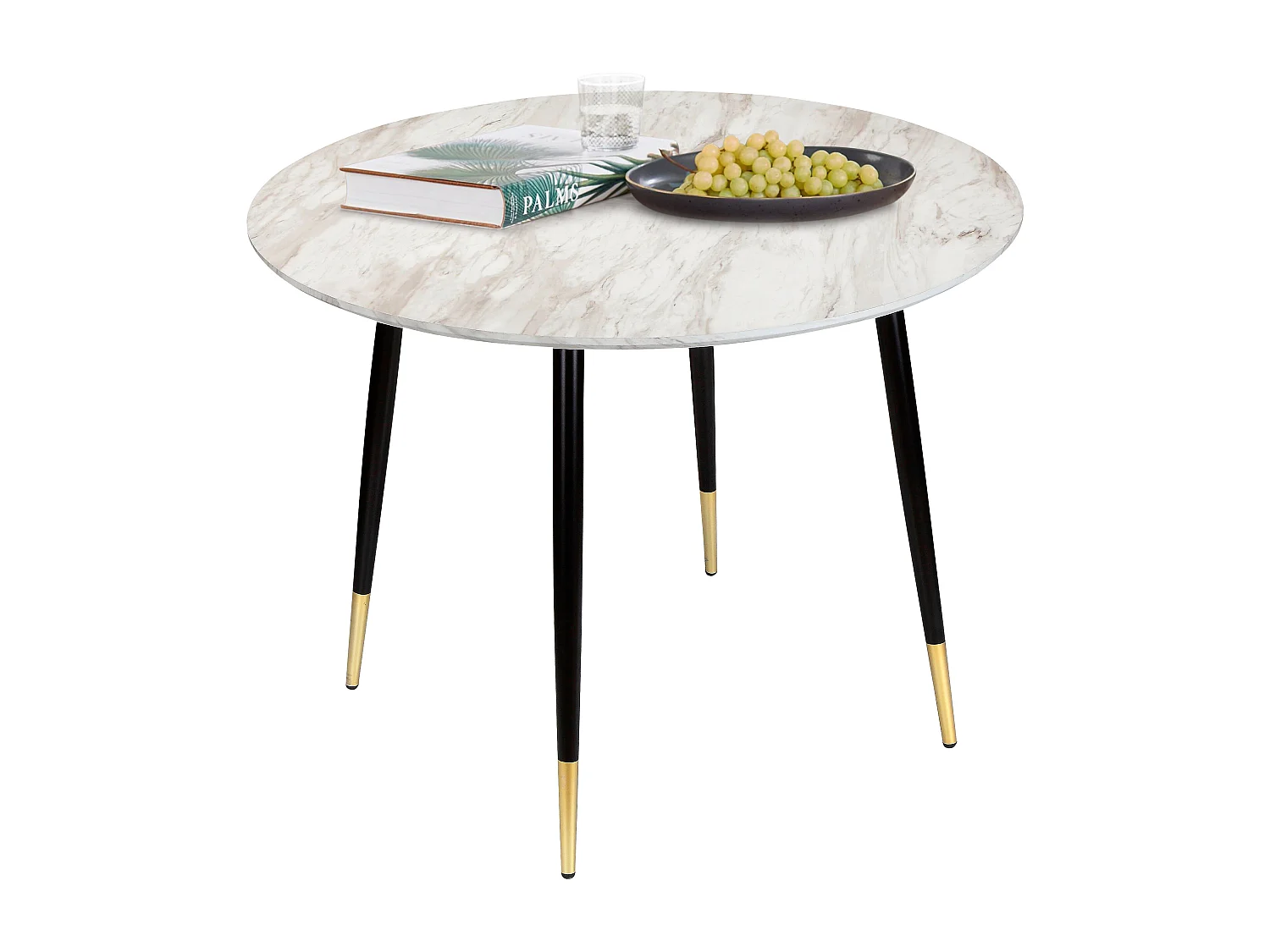 Mesa Monza Ã˜100 Mármol Negro Oro