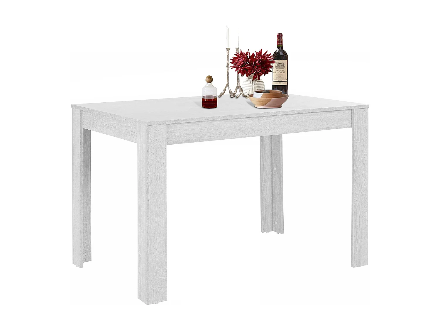 Lynn | Table de salle à manger 120x80 cm en MDF blanc