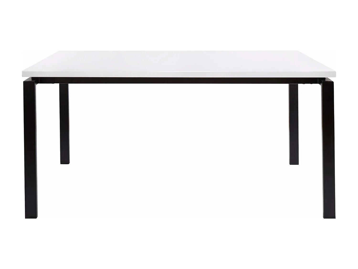 Sabine|Table à manger en mélaminé blanc 8 personnes L160