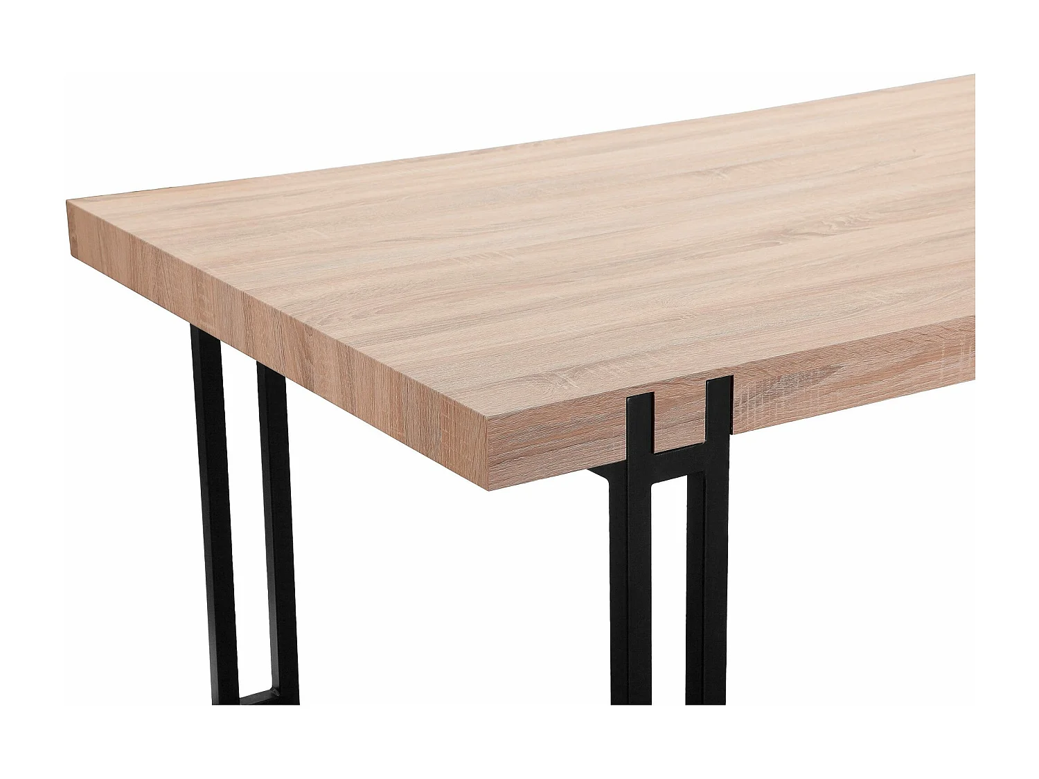 Azuma|Table à manger en effet chêne noir 6 personnes L160