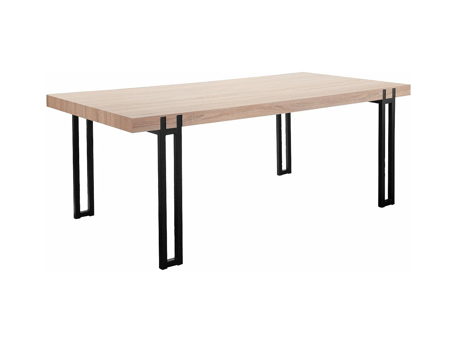 Azuma|Table à manger en effet chêne noir 6 personnes L160