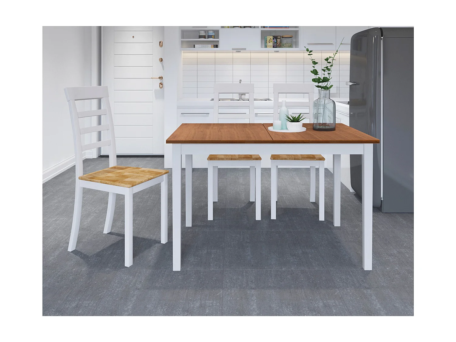 DAKOTA | Table à manger en pin blanc et miel