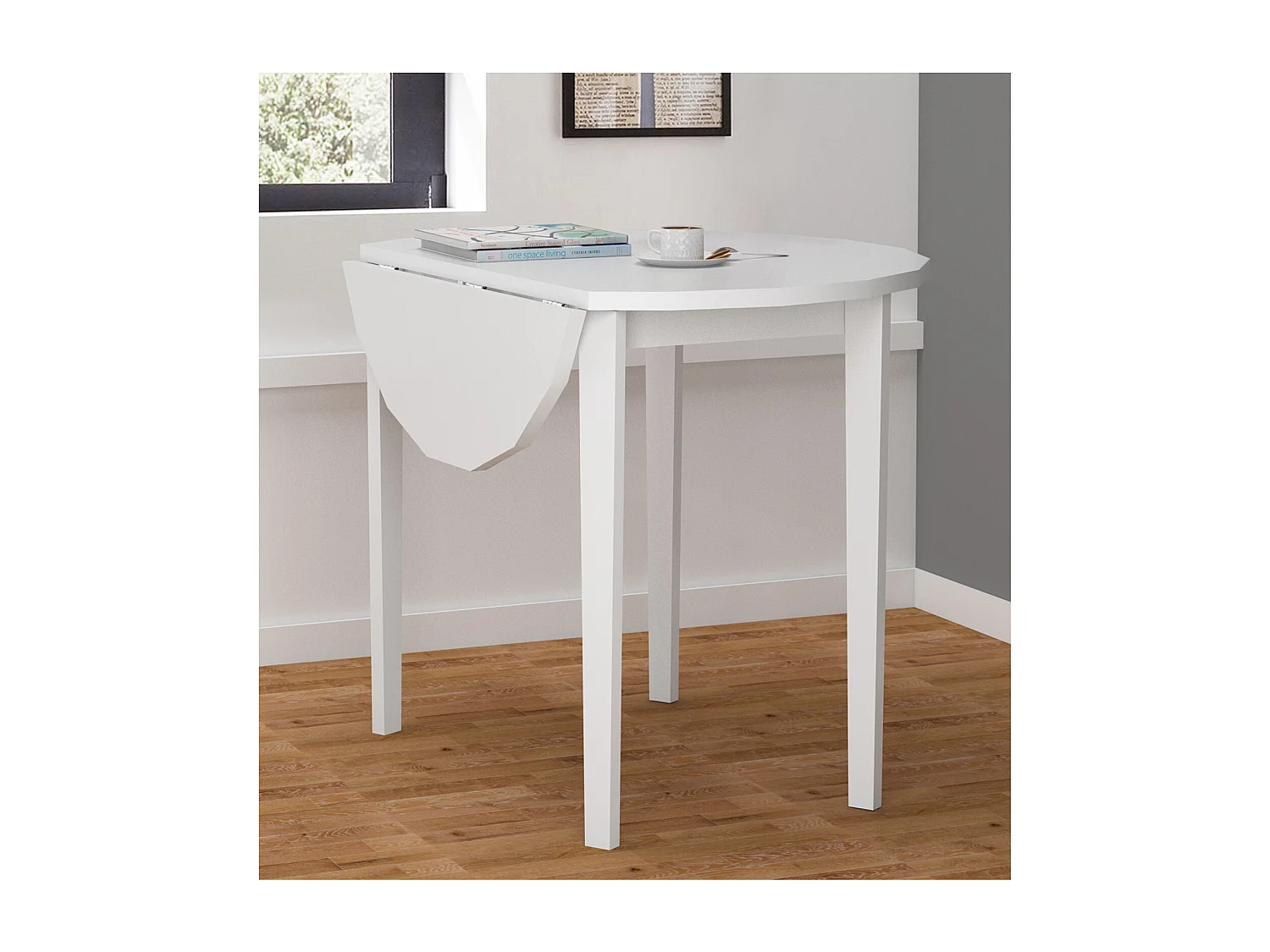 Trend|Table à manger en effet pin blanc 4 personnes 92x54