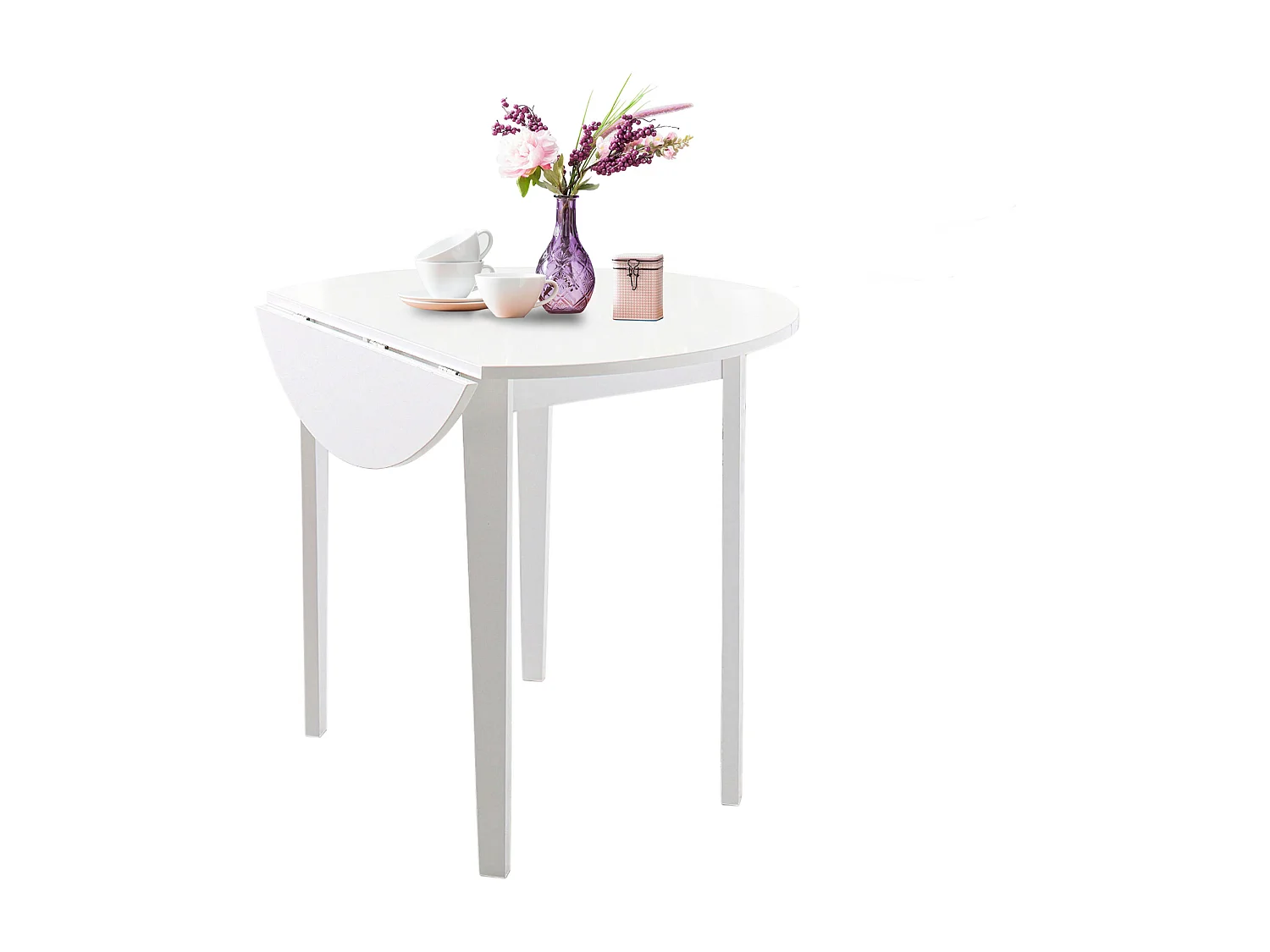 Trend|Table à manger en effet pin blanc 4 personnes 92x54