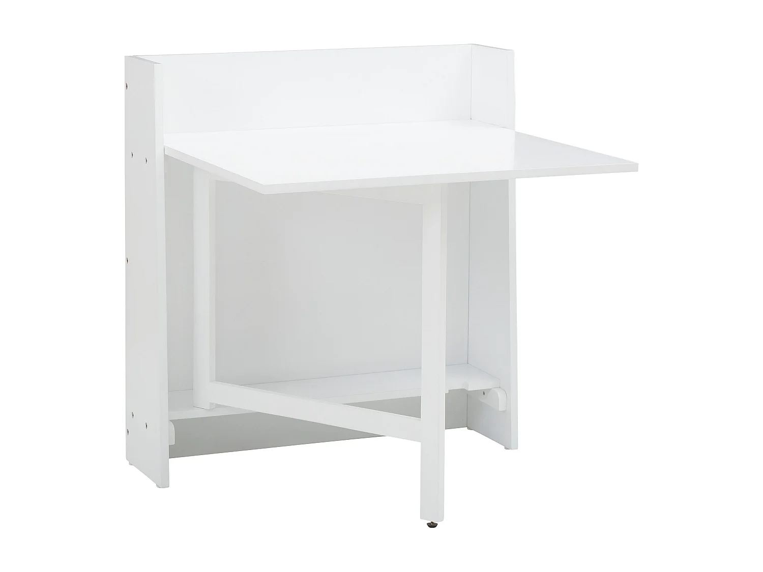 Walter|Table pliante 84x80 cm 3 personnes en MDF blanc