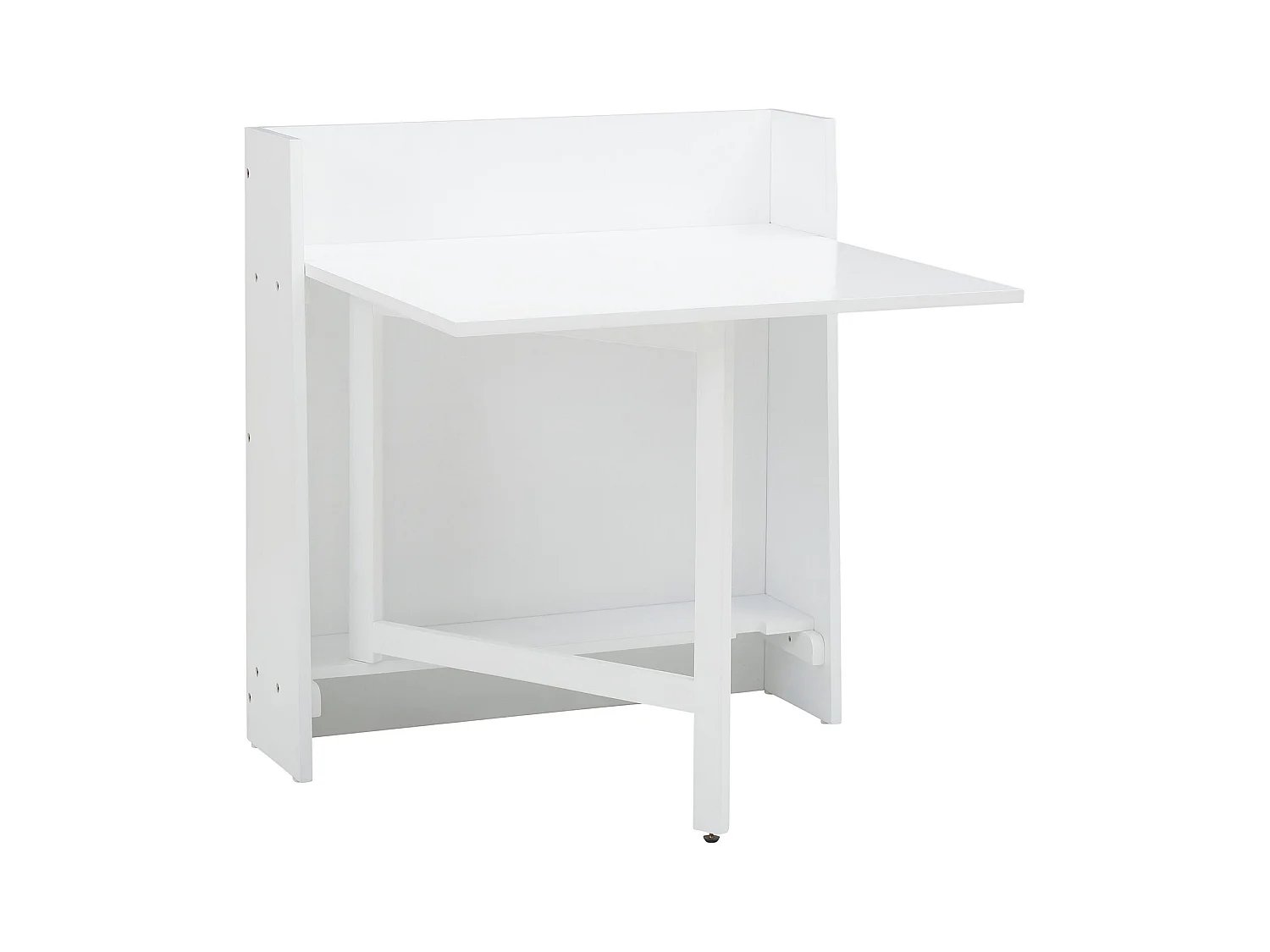Walter|Table pliante 84x80 cm 3 personnes en MDF blanc