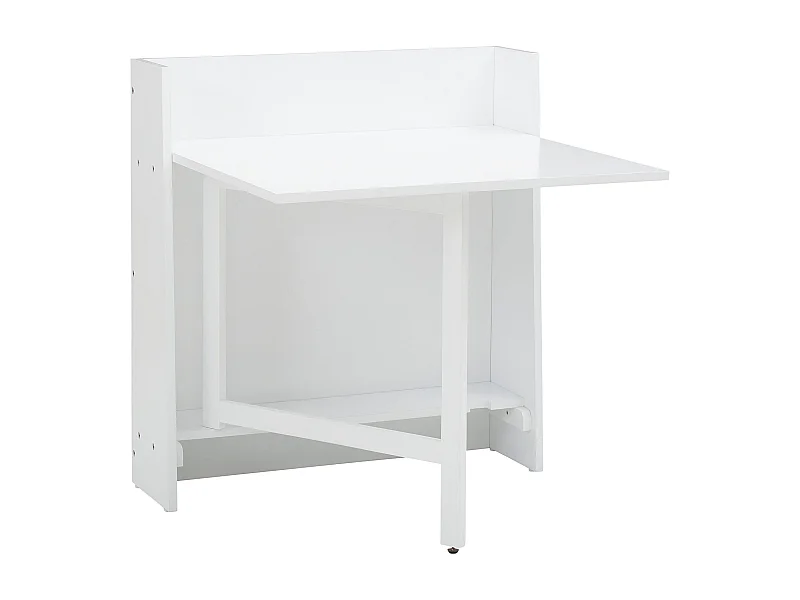 Walter|Table pliante 84x80 cm 3 personnes en MDF blanc