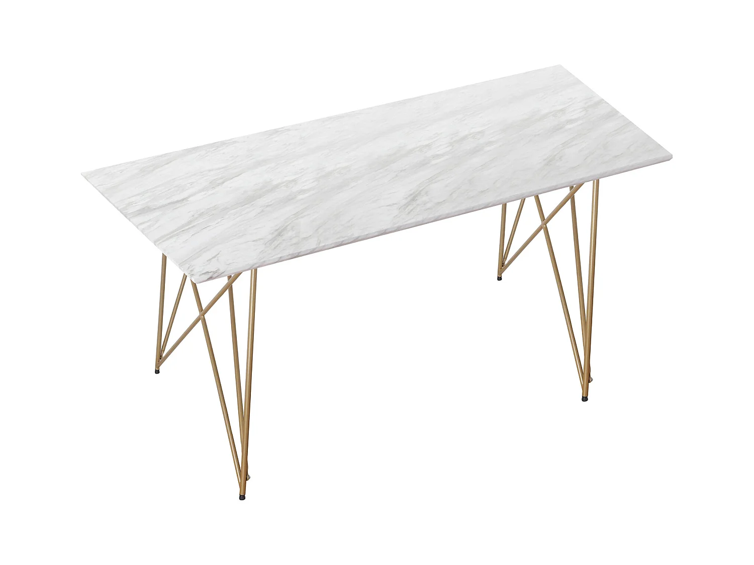 Asama|Table à manger en effet marbre doré 6 personnes L120