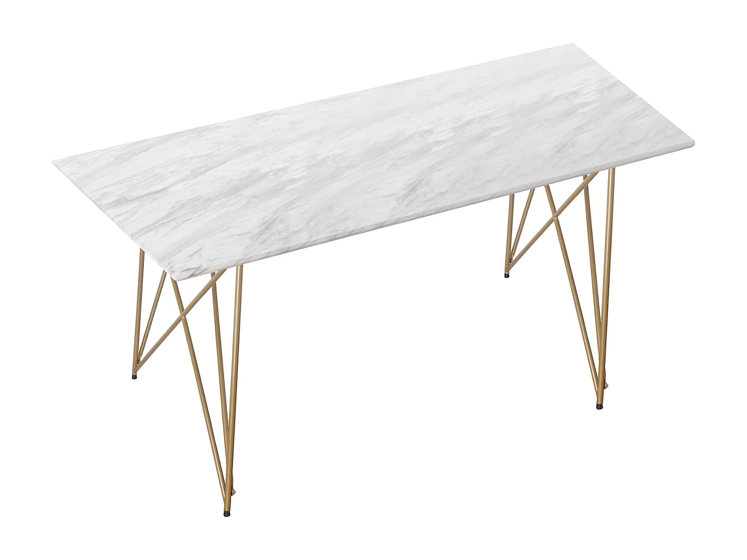 Asama|Table à manger en effet marbre doré 6 personnes L120