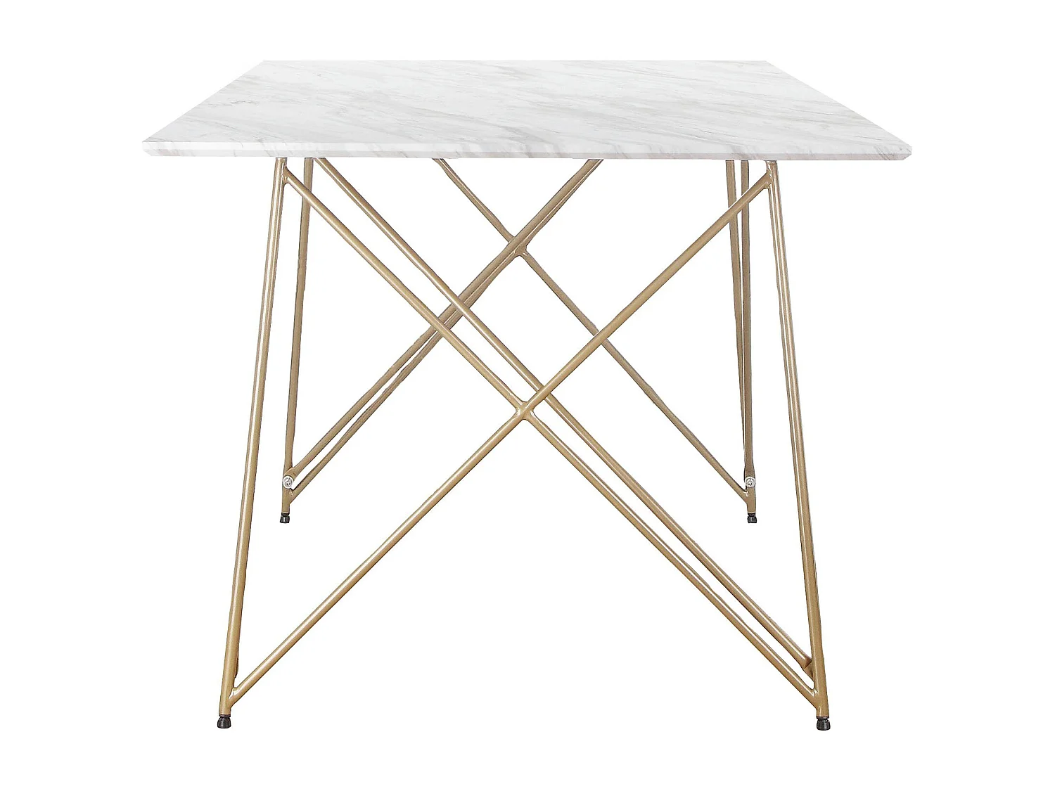 Asama|Table à manger en effet marbre doré 6 personnes L120