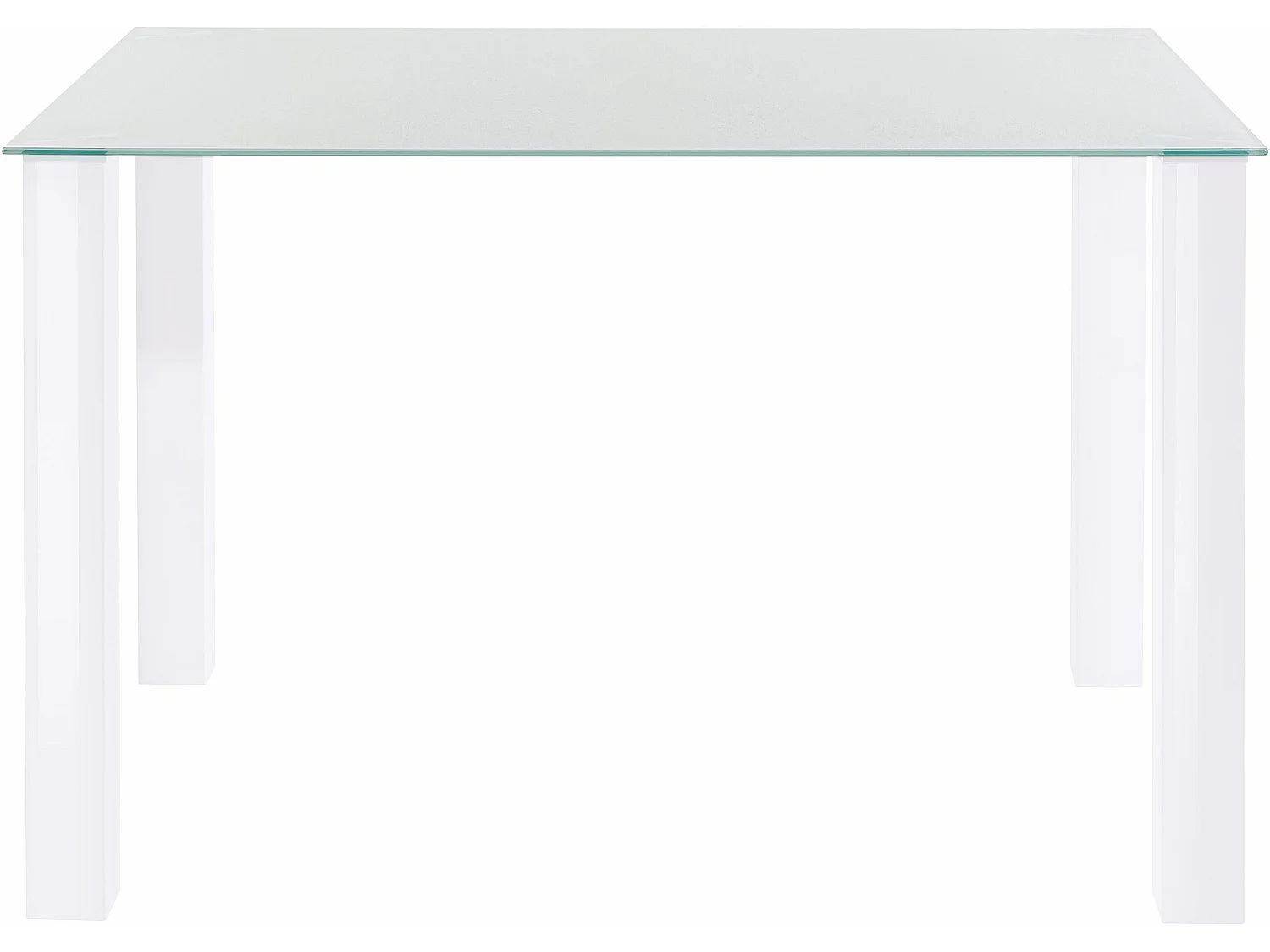 Norma | Mesa de Jantar 120x80cm com Tampo de Vidro e Pernas Brancas