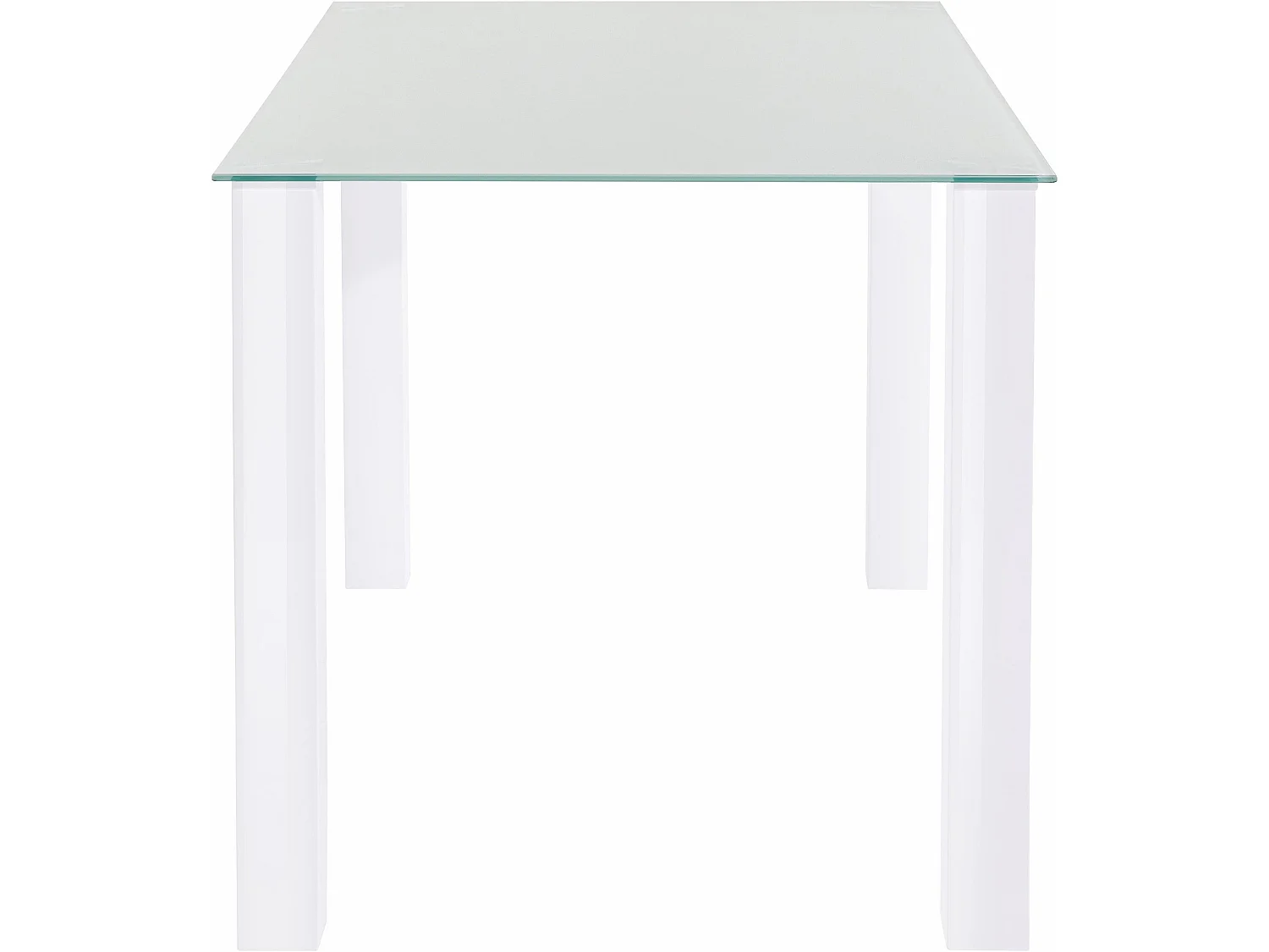 Norma | Mesa de Jantar 120x80cm com Tampo de Vidro e Pernas Brancas