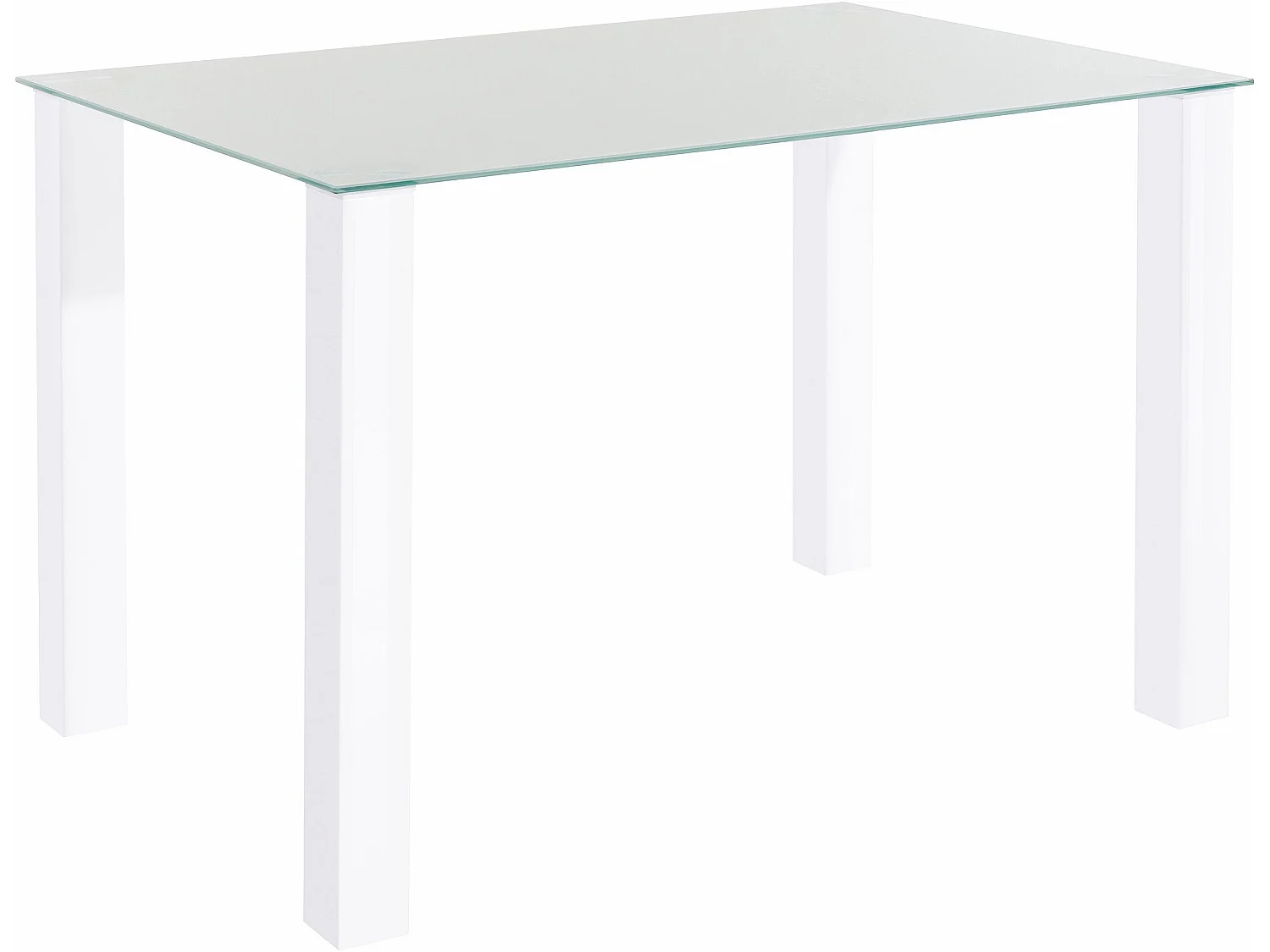 Norma | Mesa de Jantar 120x80cm com Tampo de Vidro e Pernas Brancas