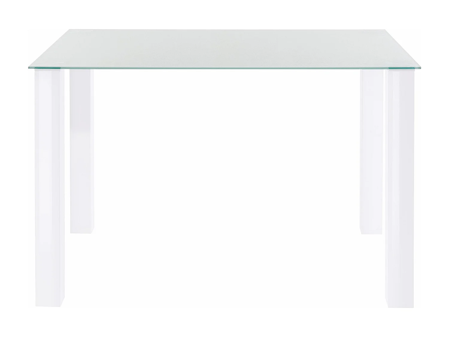 Norma | Table de salle à manger 120x80 cm avec plateau en verre / pieds blancs