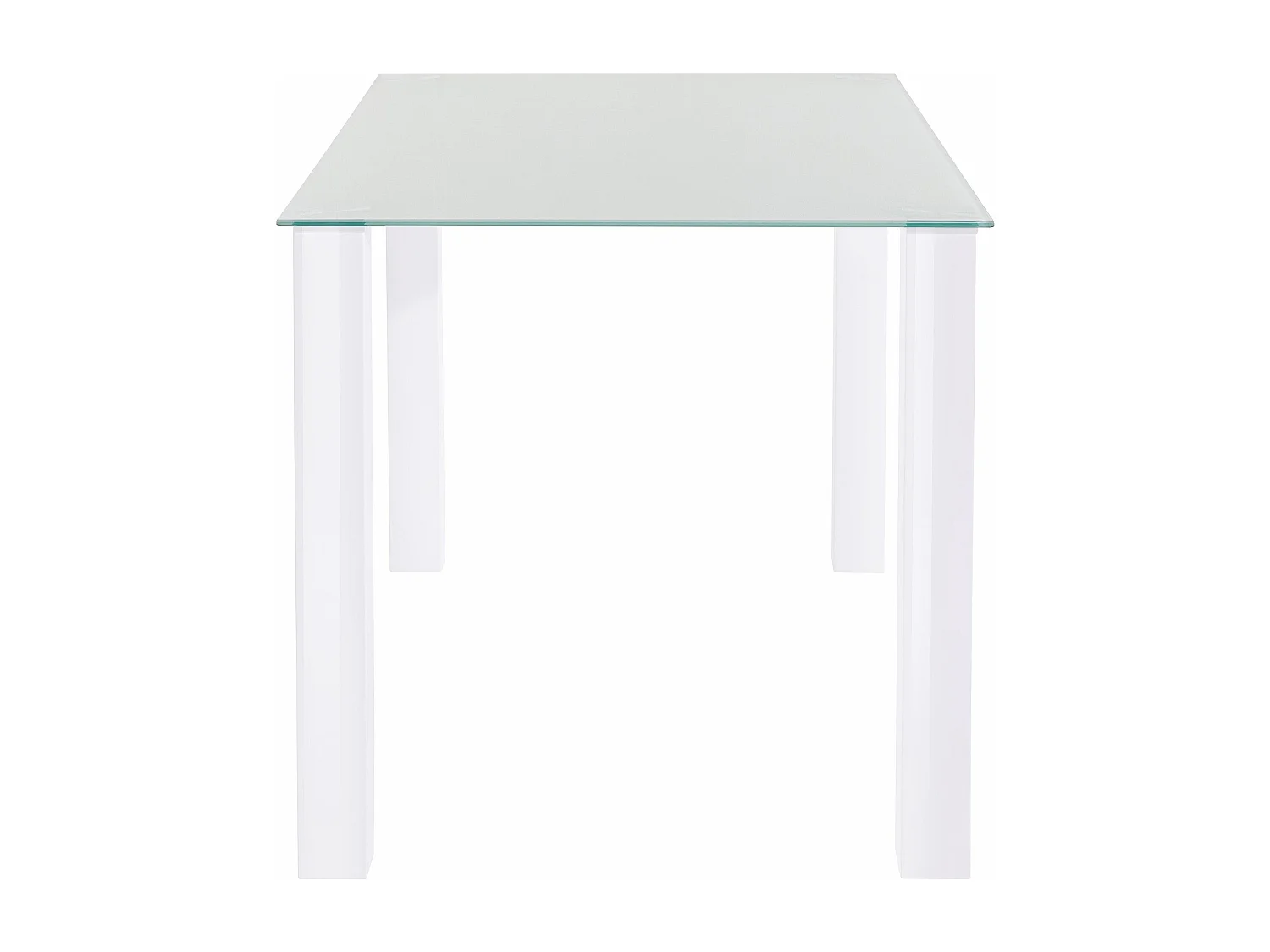 Norma | Table de salle à manger 120x80 cm avec plateau en verre / pieds blancs