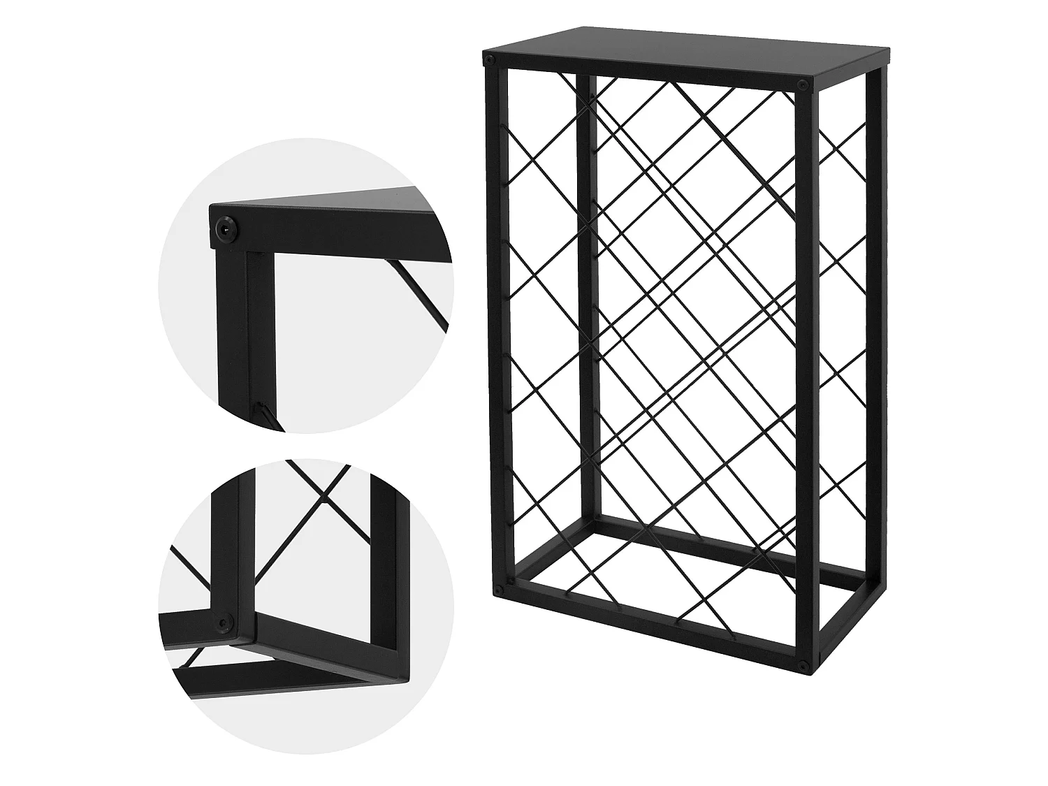 Casier à vin 23 bouteilles porte-verres de bar armoire à vin noir 40x22x68 cm