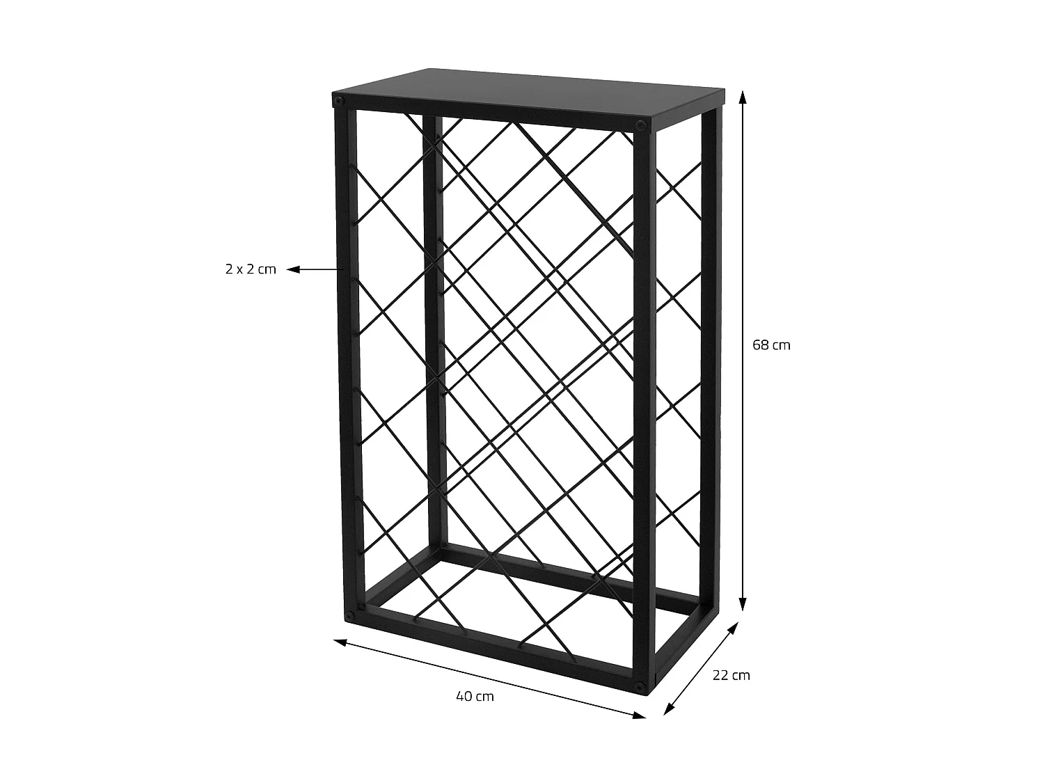 Casier à vin 23 bouteilles porte-verres de bar armoire à vin noir 40x22x68 cm
