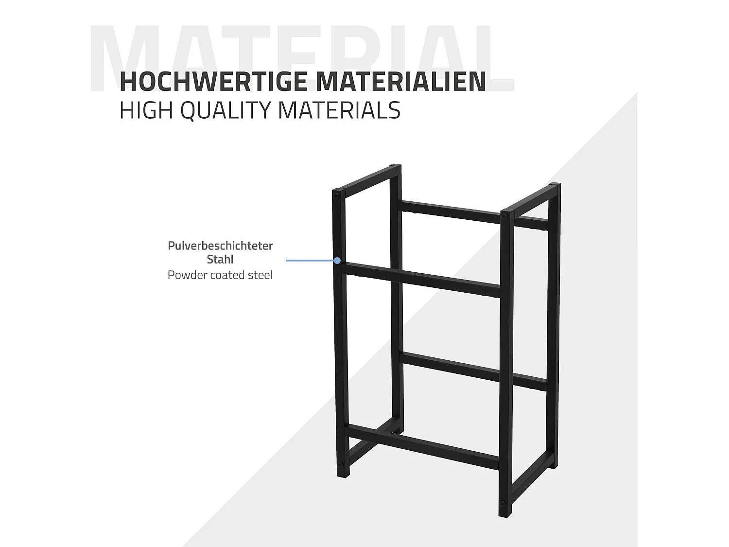 Étagère de rangement pour 2 caisses de boissons 47x31x75,5cm en acier anthracite