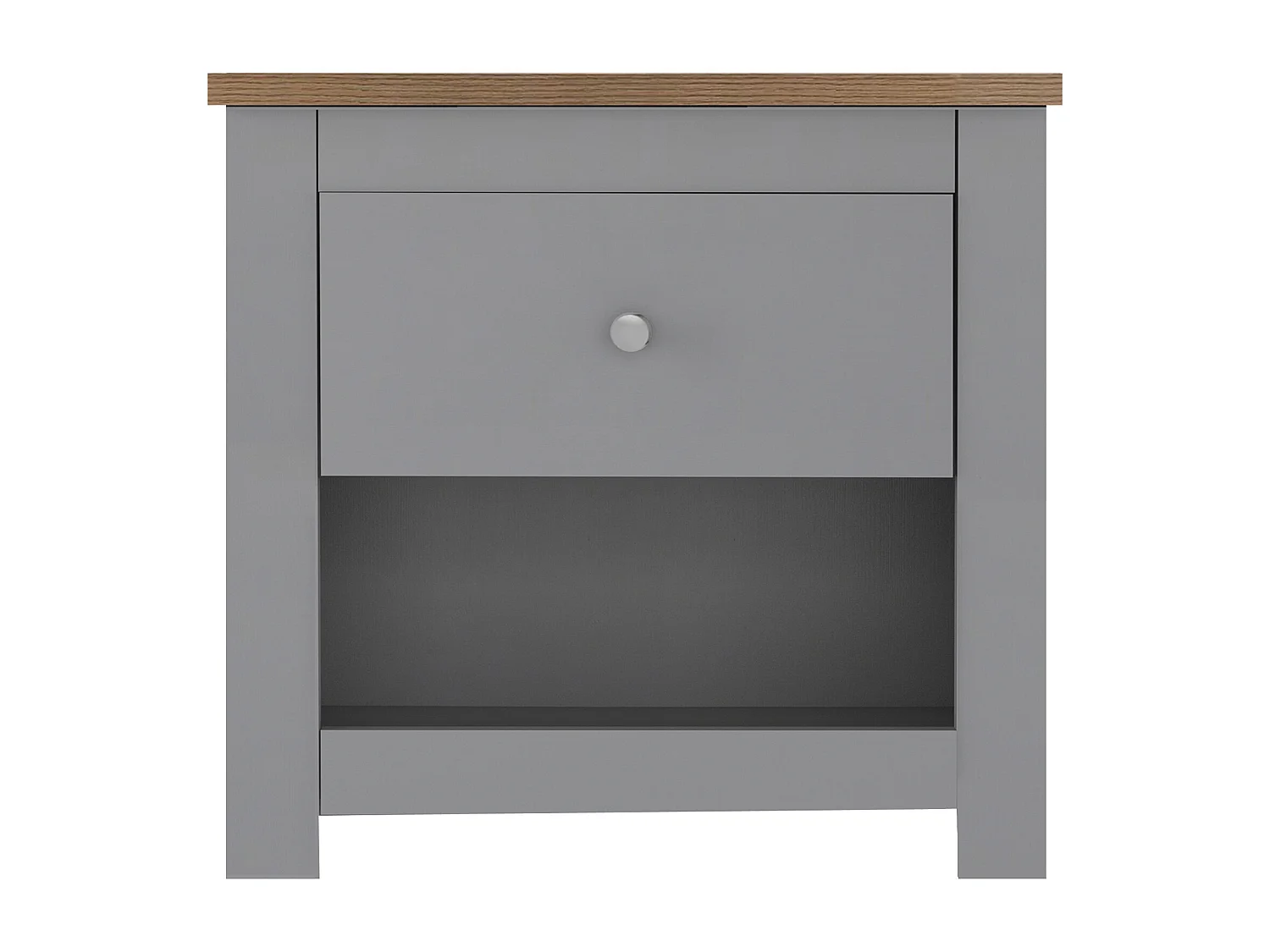 Emerald|Table de chevet avec 1 tiroir en chêne gris