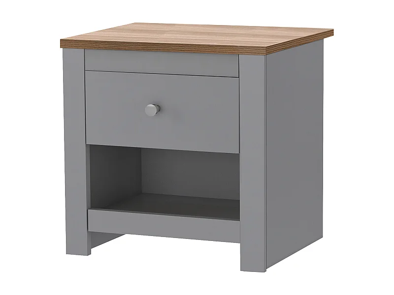Emerald Nachtkastje 1 Deur Eiken Grijs