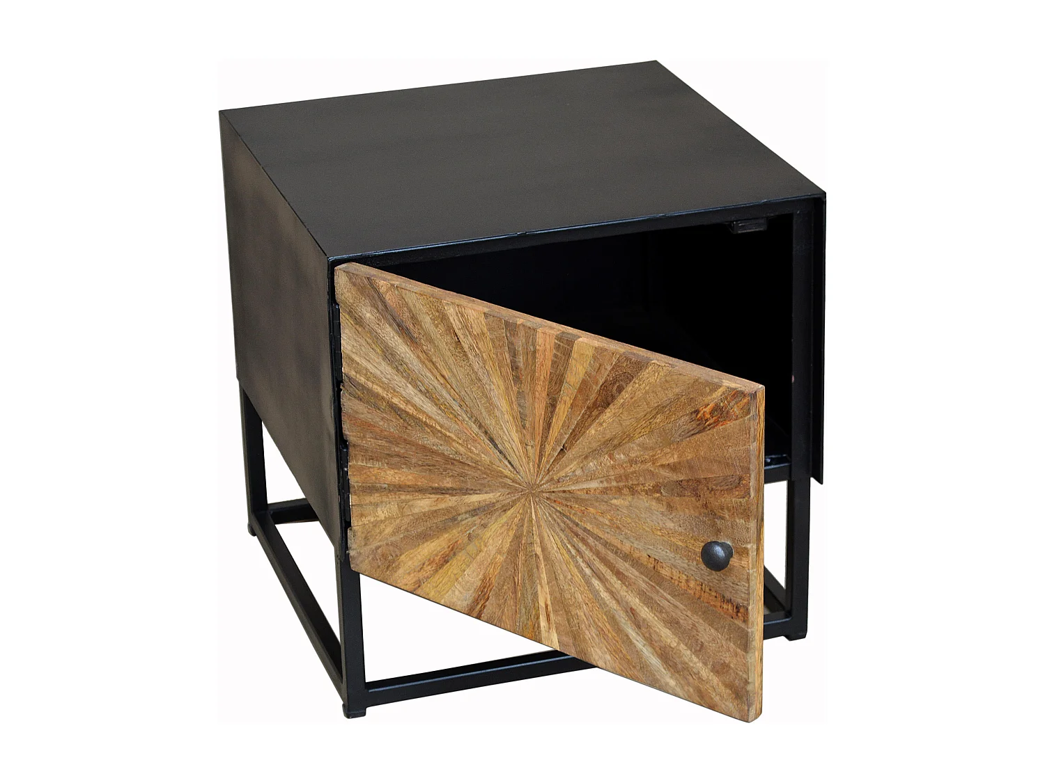 Madira | Table de chevet avec 1 porte en bois de manguier noir
