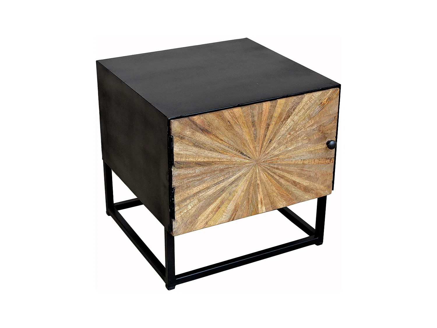 Madira | Table de chevet avec 1 porte en bois de manguier noir